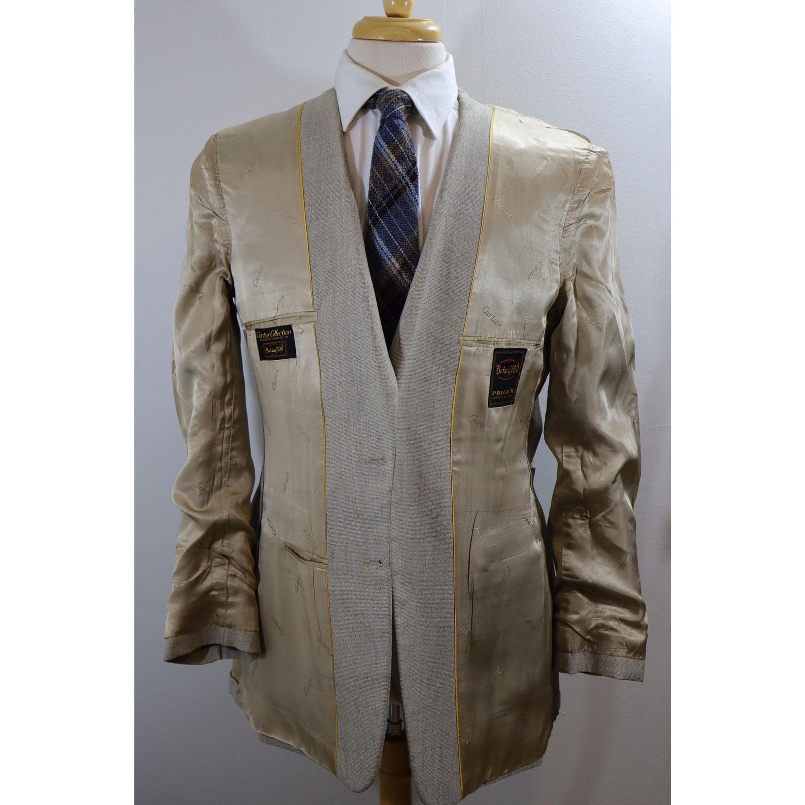 Cartier 40L Vintage 70s Cartier Collection Hopsack 2 Piece Suit Size 40L - 4 Thumbnail