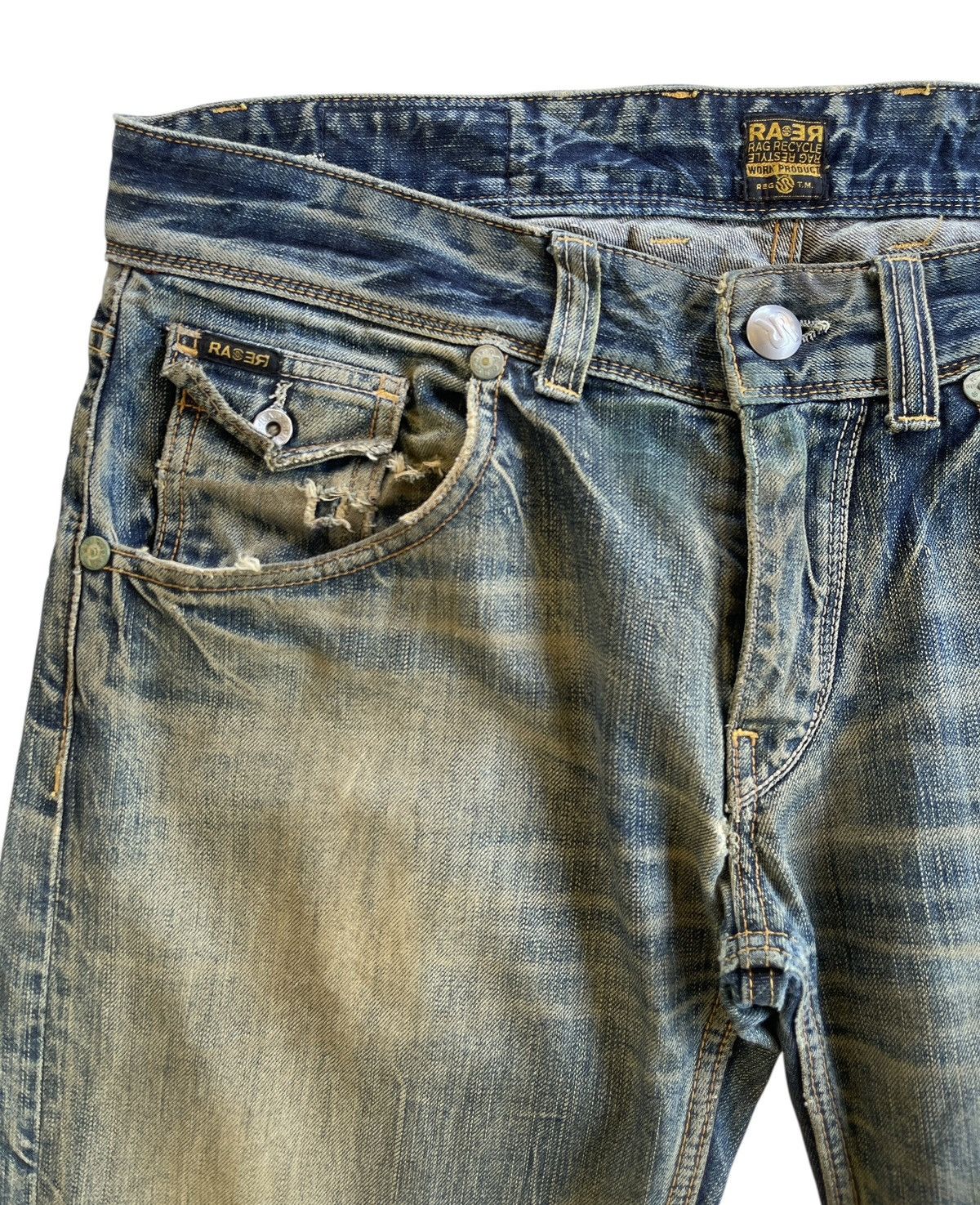 Japanese Brand Rag Recycle Dirty Distressed Jeans Size US 35 - 8 Thumbnail