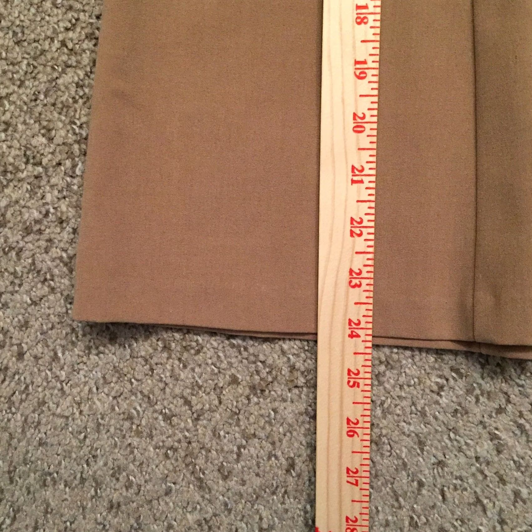 Vintage Counterparts Skirt Beltless Front A-Line Knee Length Beige 8 Womens Regular Polyester Unlined Button Front Zip Sold Solid Pattern Size 30" / US 8 / IT 44 - 5 Thumbnail