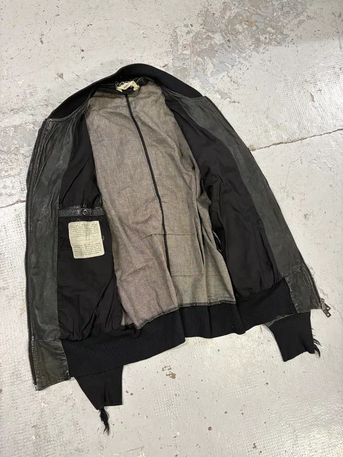 Giorgio Brato 2000s Giorgio Brato Black Faded Distressed Leather Bomber Jacket Size US M / EU 48-50 / 2 - 7 Thumbnail