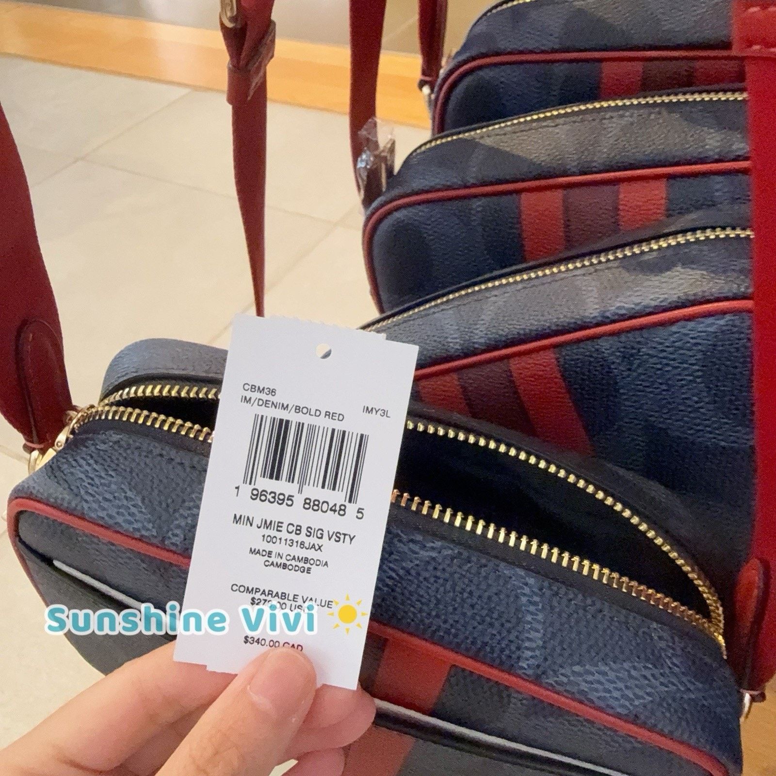Coach NWT COACH Mini Jamie Camera Bag With Varsity Stripe CBM36 Size ONE SIZE - 4 Thumbnail
