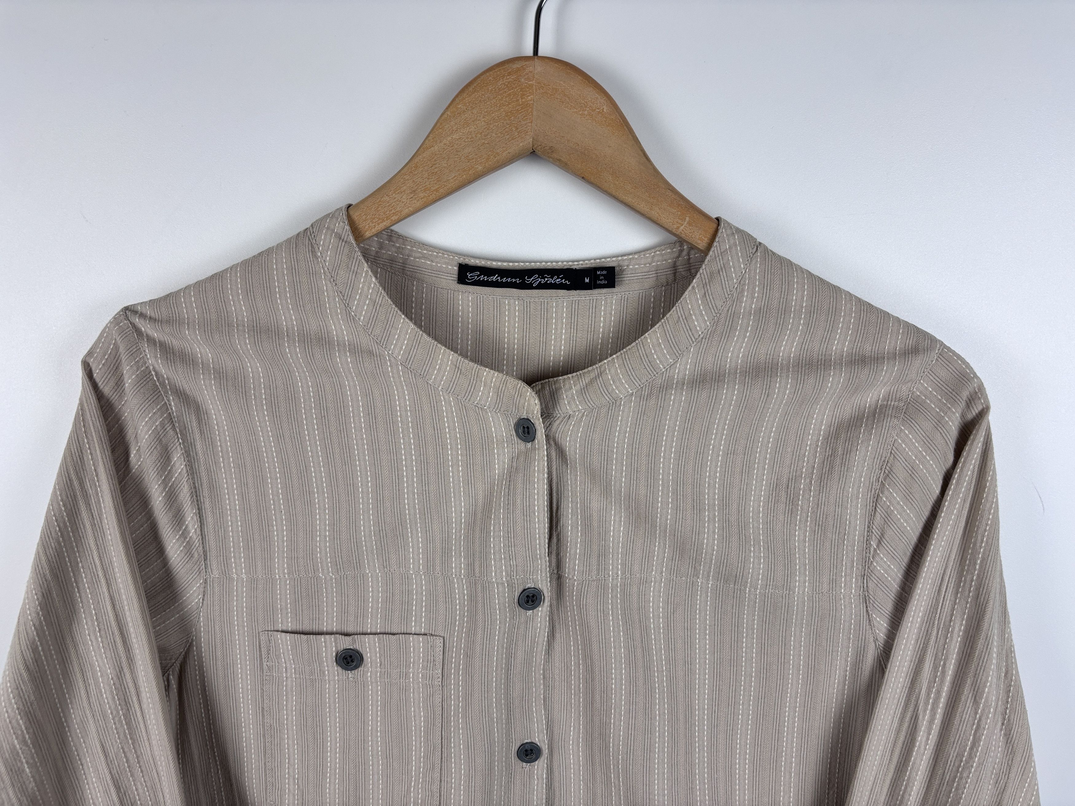 Gudrun Sjoden Womens Gudrun Sjoden Striped Cotton Shirt Dress Beige Size M Size M / US 6-8 / IT 42-44 - 2 Thumbnail