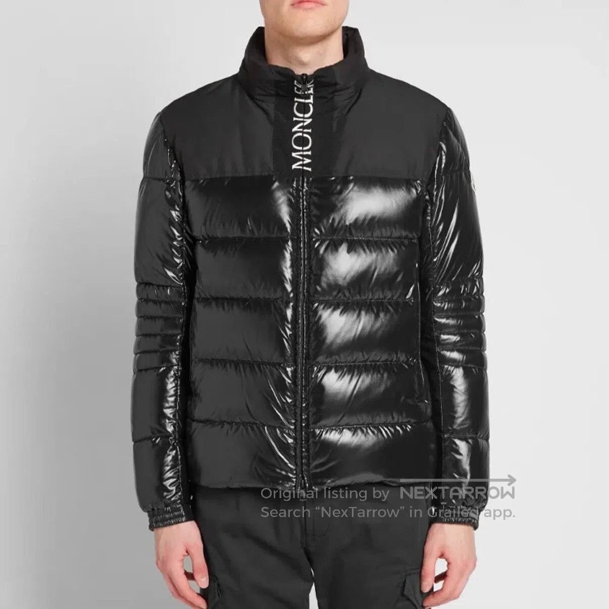 Moncler moncler black puffer jacket with logo embroidery. Size US L / EU 52-54 / 3 - 7 Thumbnail