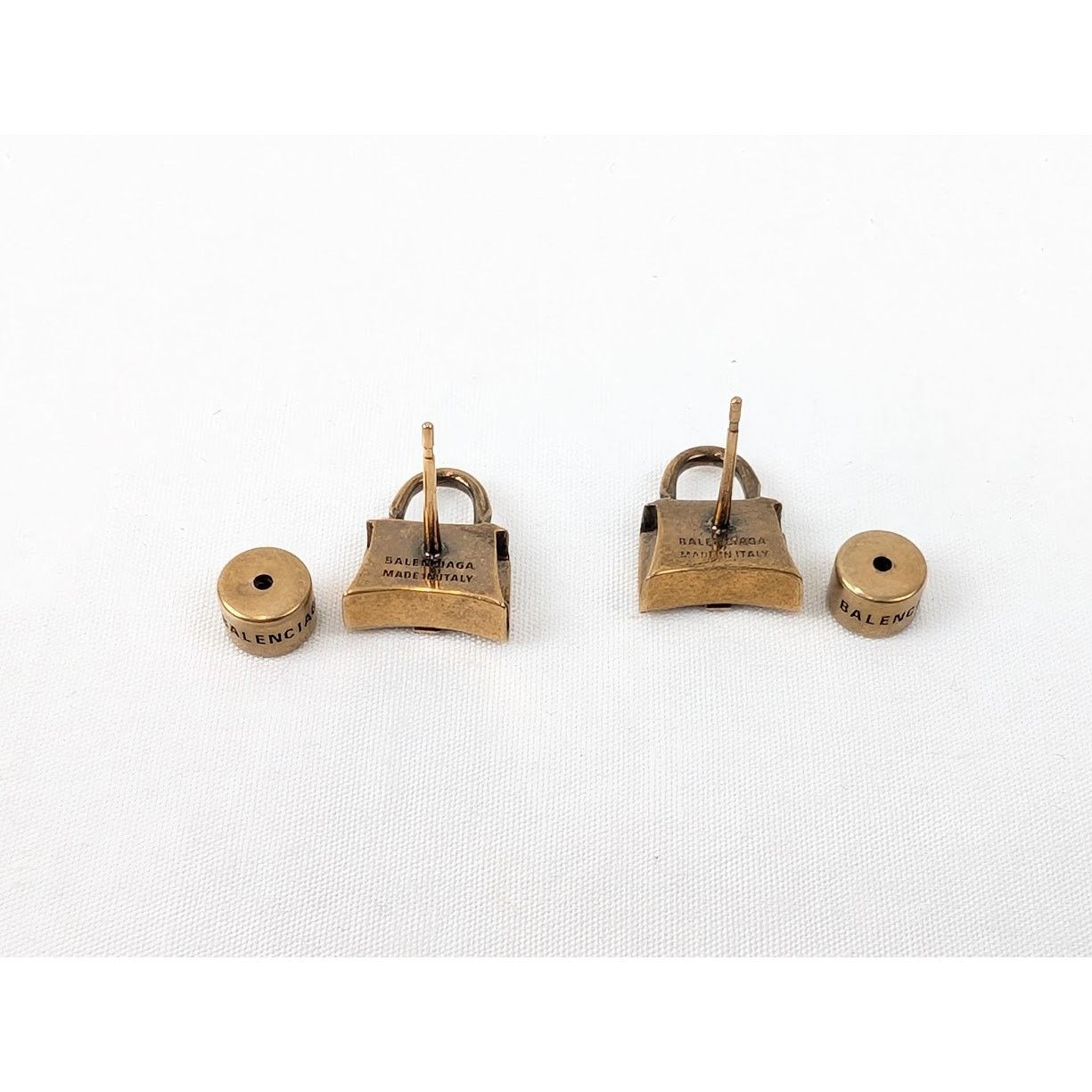 Balenciaga o1rshd1 Size: OS / Bronze Brass Hourgl Stud in Gold Size ONE SIZE - 6 Thumbnail
