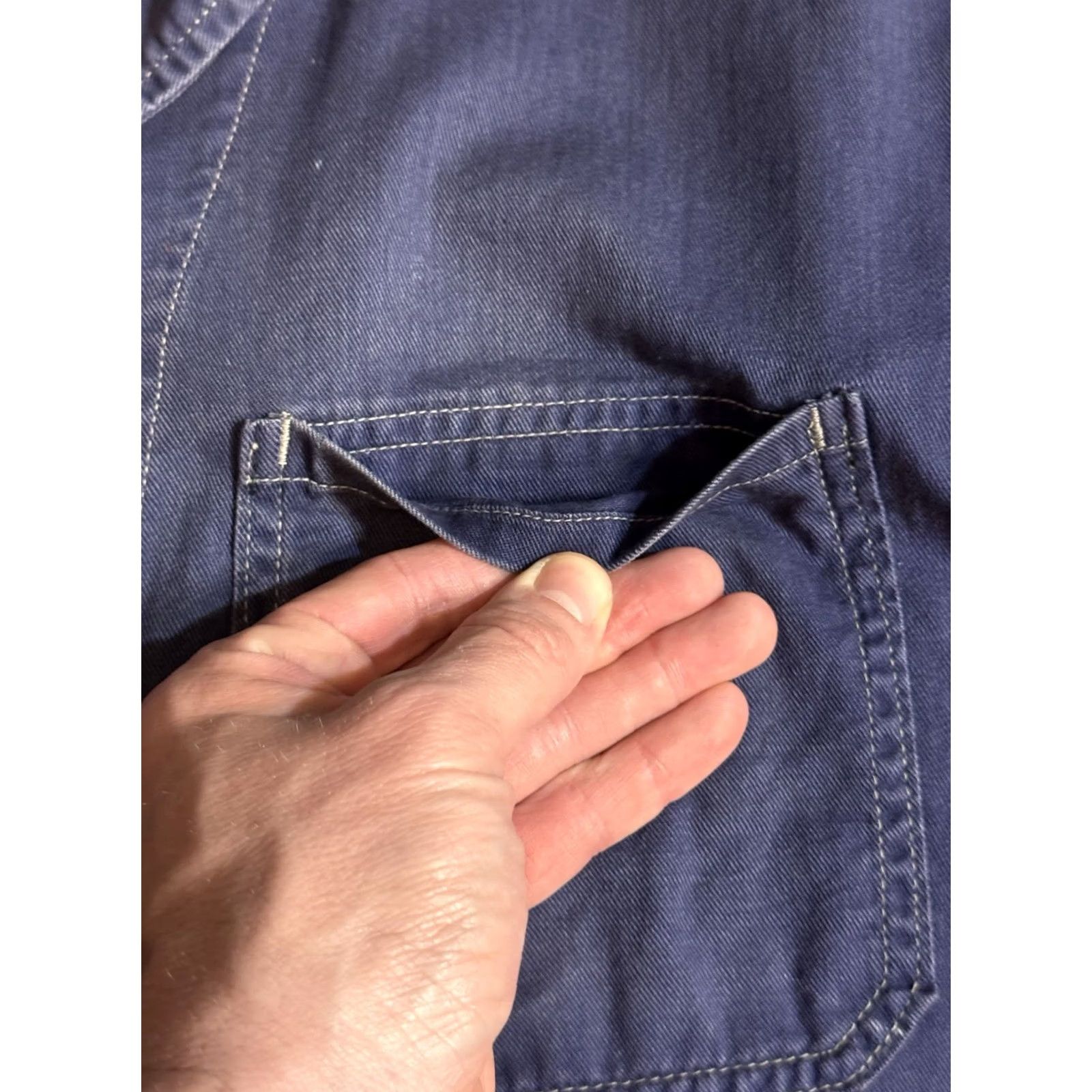 Denime VINTAGE 1950s France Denim Chore Jacket Blue Size L 50s Workwear Jacket Mens Size US L / EU 52-54 / 3 - 4 Thumbnail