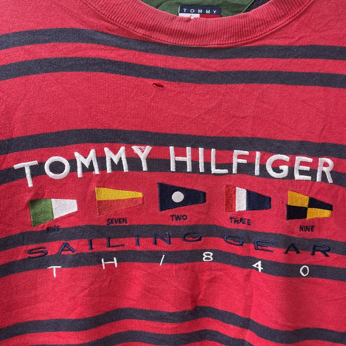Tommy Hilfiger × Vintage 🔥Vintage Tommy Hilfiger Sailing Gear Striped Sweatshirts Size US M / EU 48-50 / 2 - 6 Thumbnail