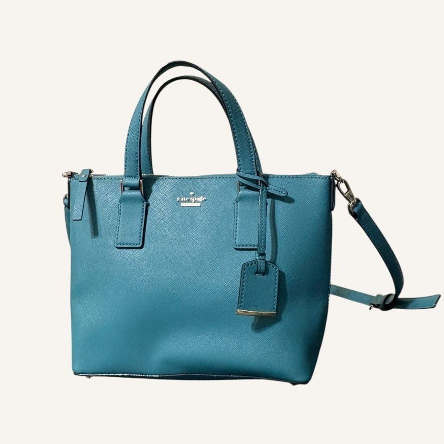 Kate Spade Lucie Satchel Crossbody Teal Green Leather Camero, Women's