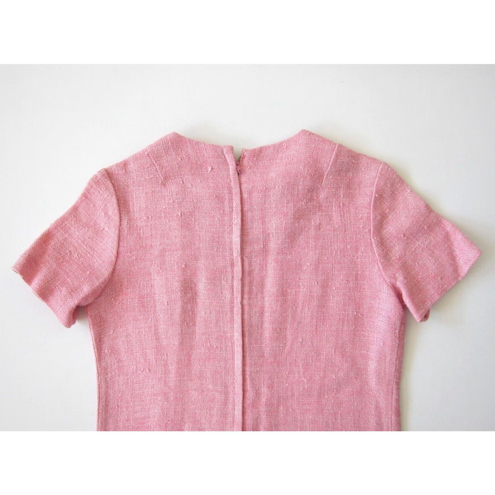 Vintage VINTAGE ANR JR. 1960'S PINK TWEED MODERN SHORT SLEEVE TUNIC SHIRT DRESS SMALL Size S / US 4 / IT 40 - 5 Thumbnail