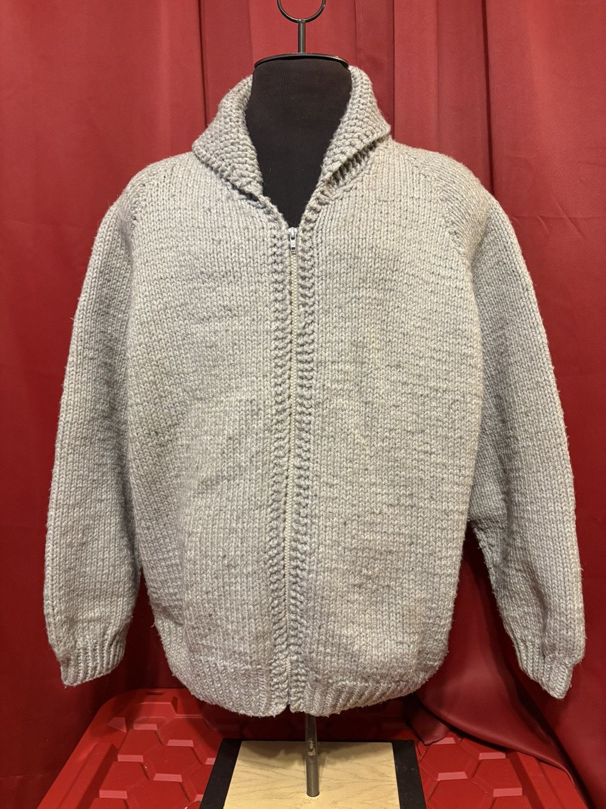 Handmade Vintage Semi Trucker Cowichan Sweater 90’s Big Rig Convoy Size US XL / EU 56 / 4 - 3 Thumbnail