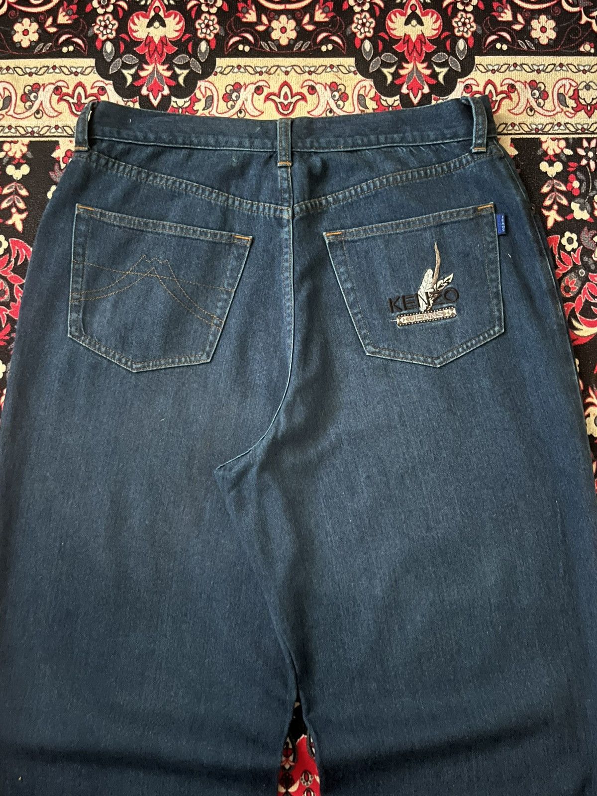 Japanese Brand × Kenzo ⚡️Baggy⚡️Vintage Japanese Brand Kenzo Blue Washed Casual Pants Size US 32 / EU 48 - 8 Thumbnail