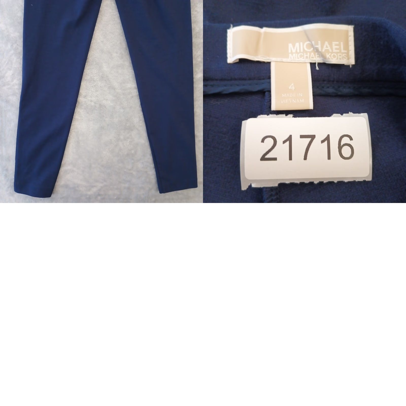 Michael Kors Michael Kors Legging Ankle Pants Womens Size 4 Blue Skinny Side Zip Stretch Size 27" / US 4 / IT 40 - 8 Thumbnail