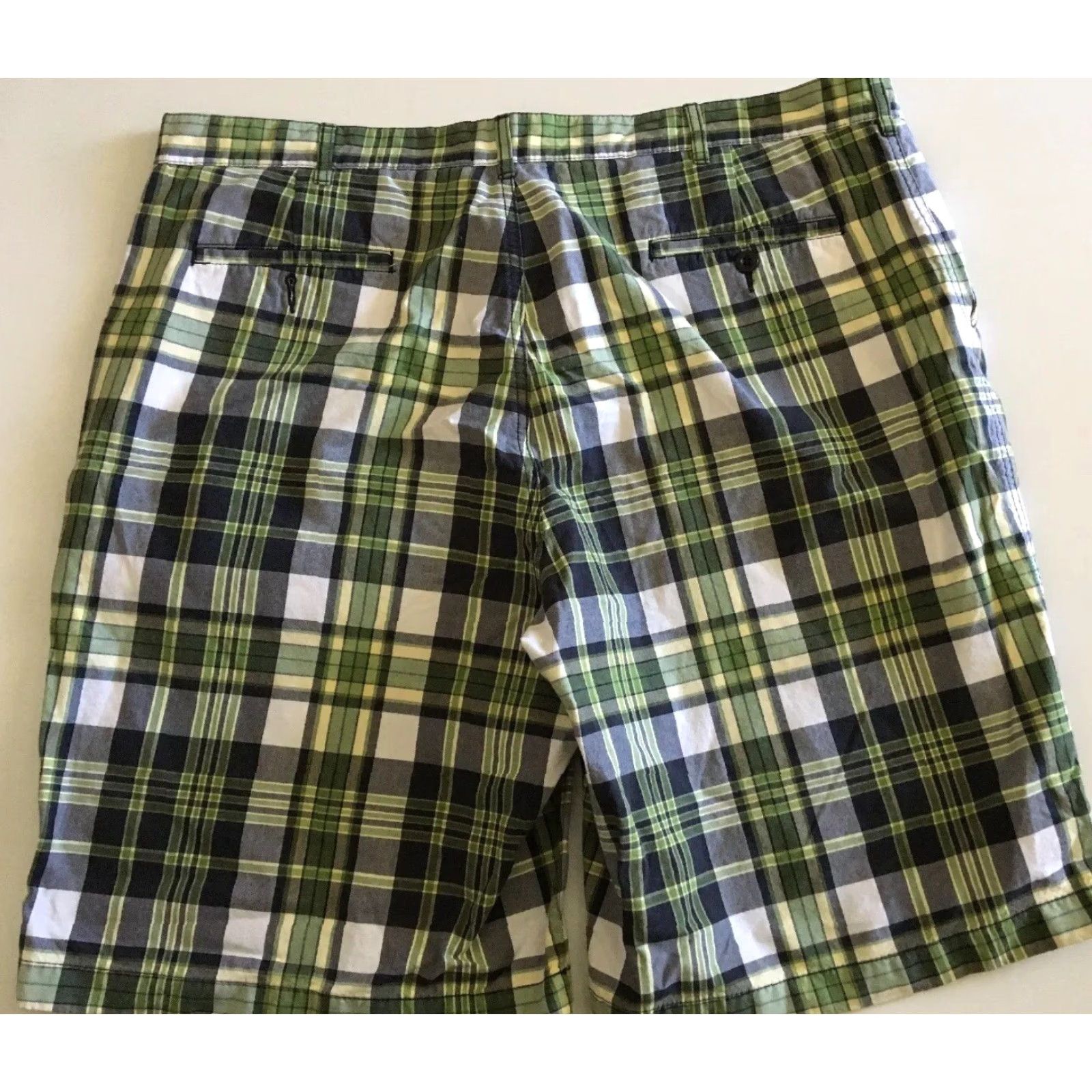 Lands' End Lands' End Men Plaid Chino Khaki Shorts Size 40 Green Blue White Chinos Mens Regular Cotton Size US 40 / EU 56 - 6 Thumbnail