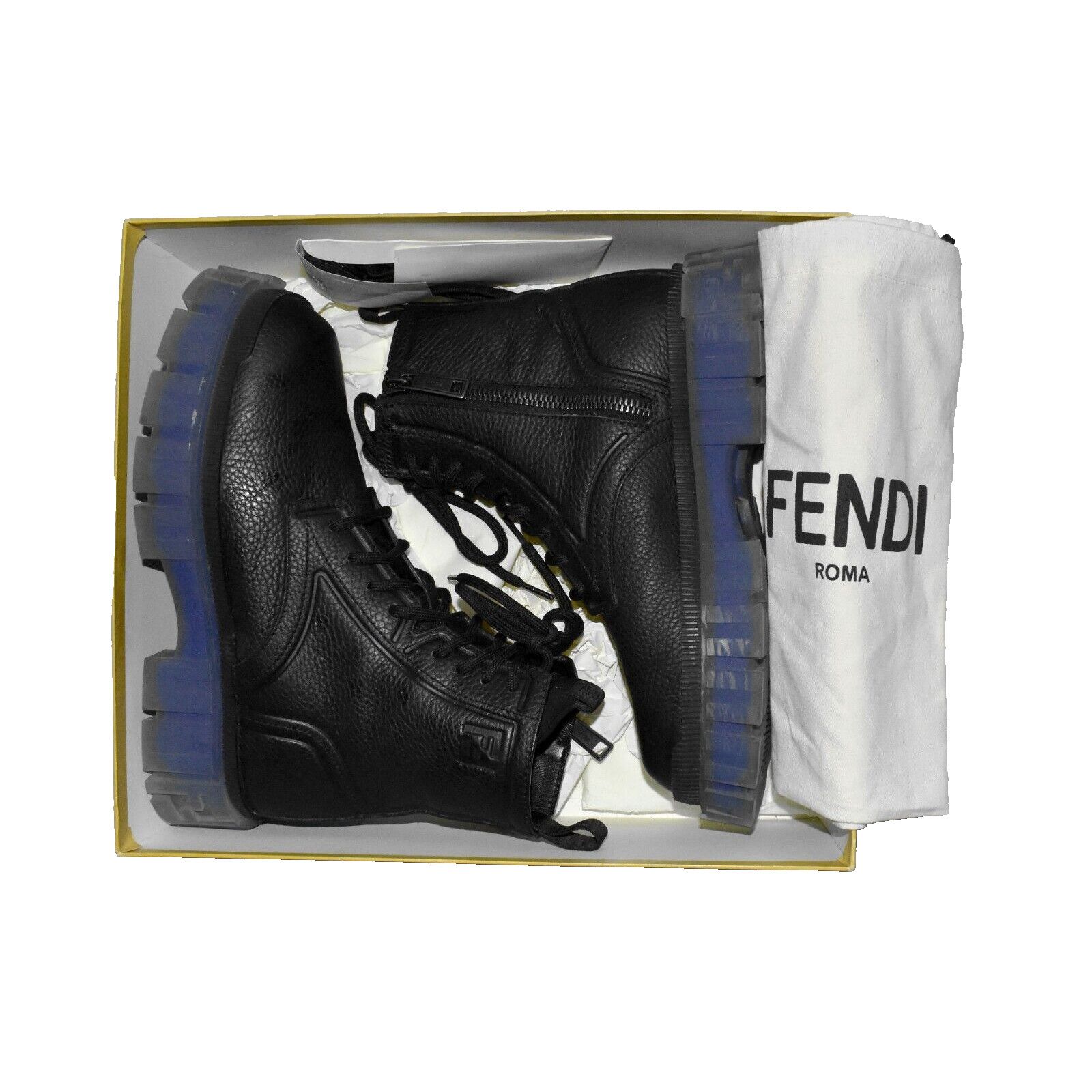 Fendi FENDI Mens 7U1485 AHH0 F08M4 Leather Combat Boots Sz 6 $1400 Size US 6 / EU 39 - 8 Thumbnail