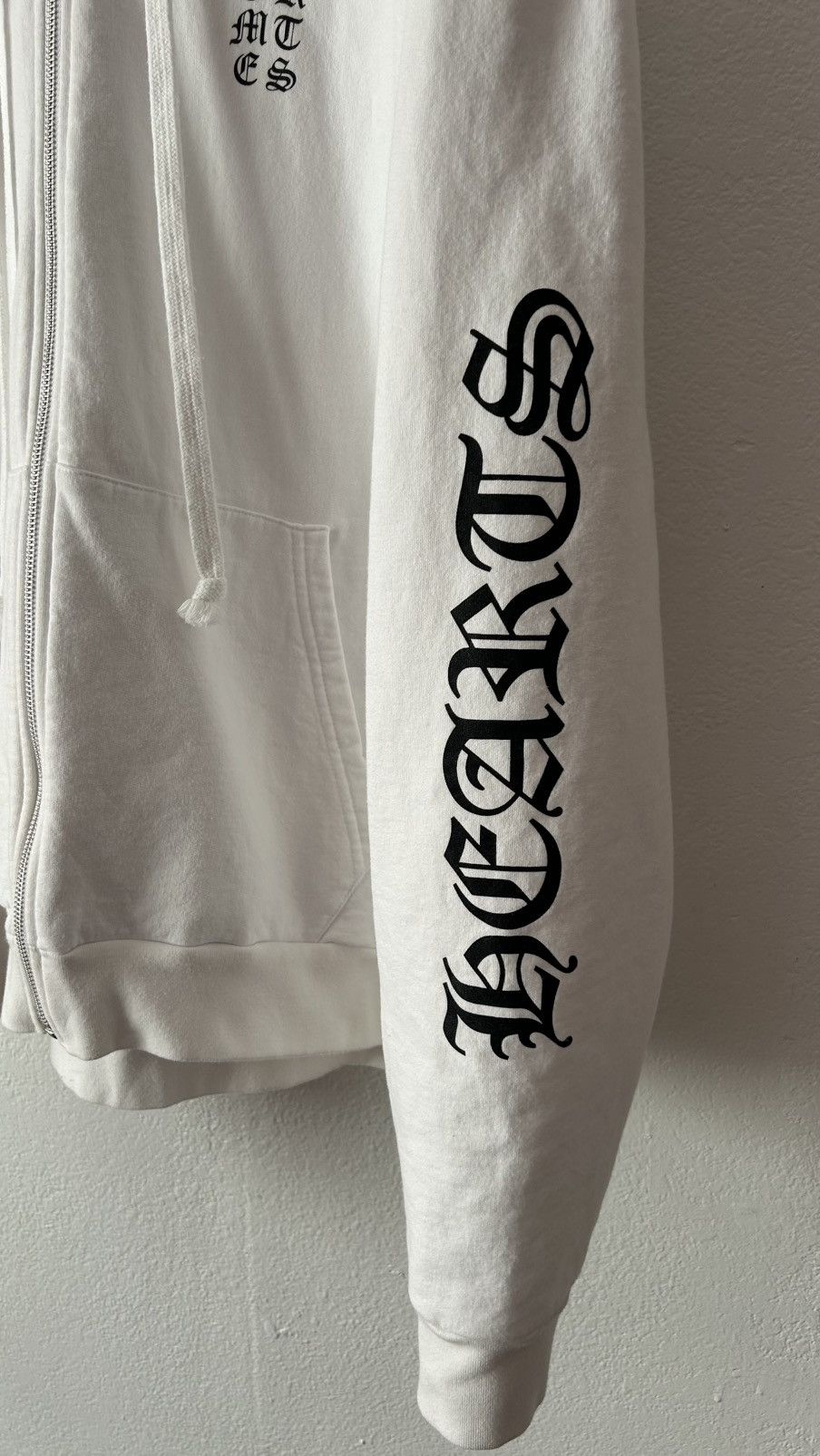 Chrome Hearts Chrome Hearts White Vertical Logo Zip Up Hoodie Size US XXL / EU 58 / 5 - 5 Thumbnail