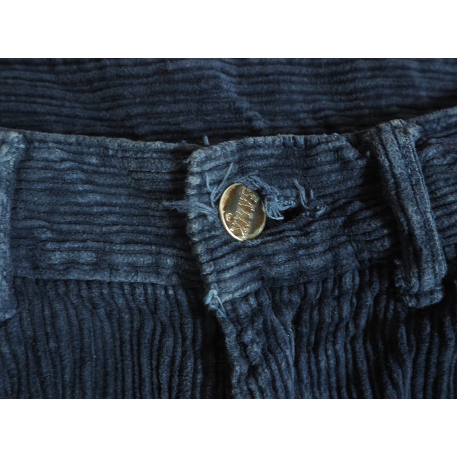 Vintage VTG Salik Western Navy Blue Corduroy Pants 28x30 Mens 1960s 50s Inseam 30 Casual Flat Front Look Hippy USA Size US 28 / EU 44 - 5 Thumbnail