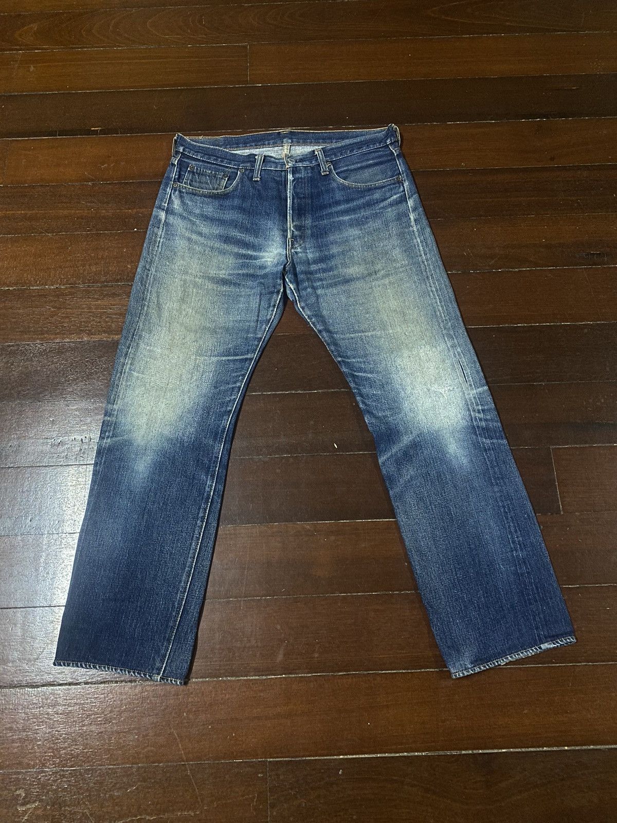 Denime Vintage 90s DENIME JAPAN Distress Mud Denim Selvedge Jeans Size US 36 / EU 52 - 1 Thumbnail
