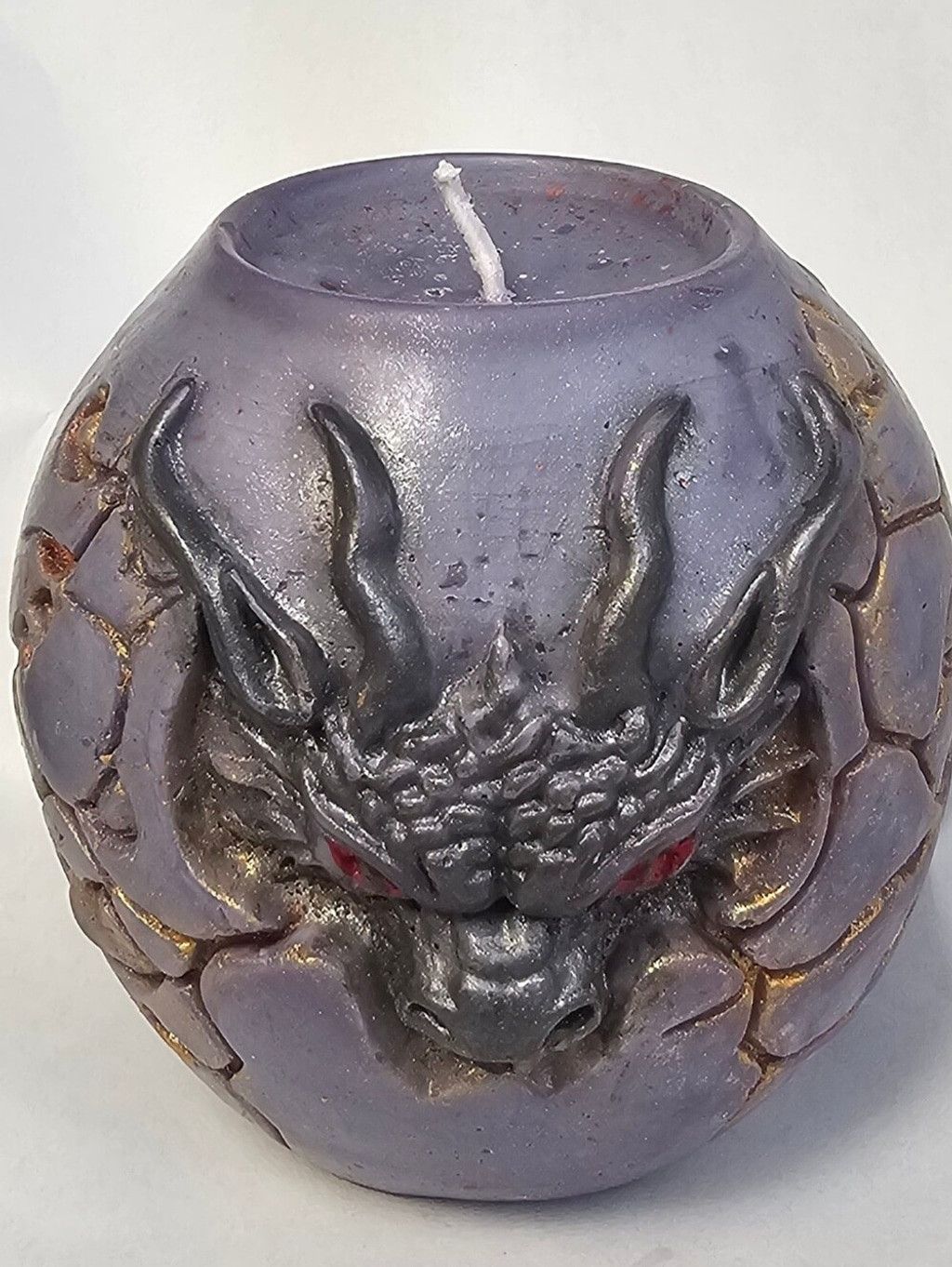 Handmade Dragon Egg Vegan Soy Wax Novelty Pillar Candle, 13.3 oz Size ONE SIZE - 1 Thumbnail
