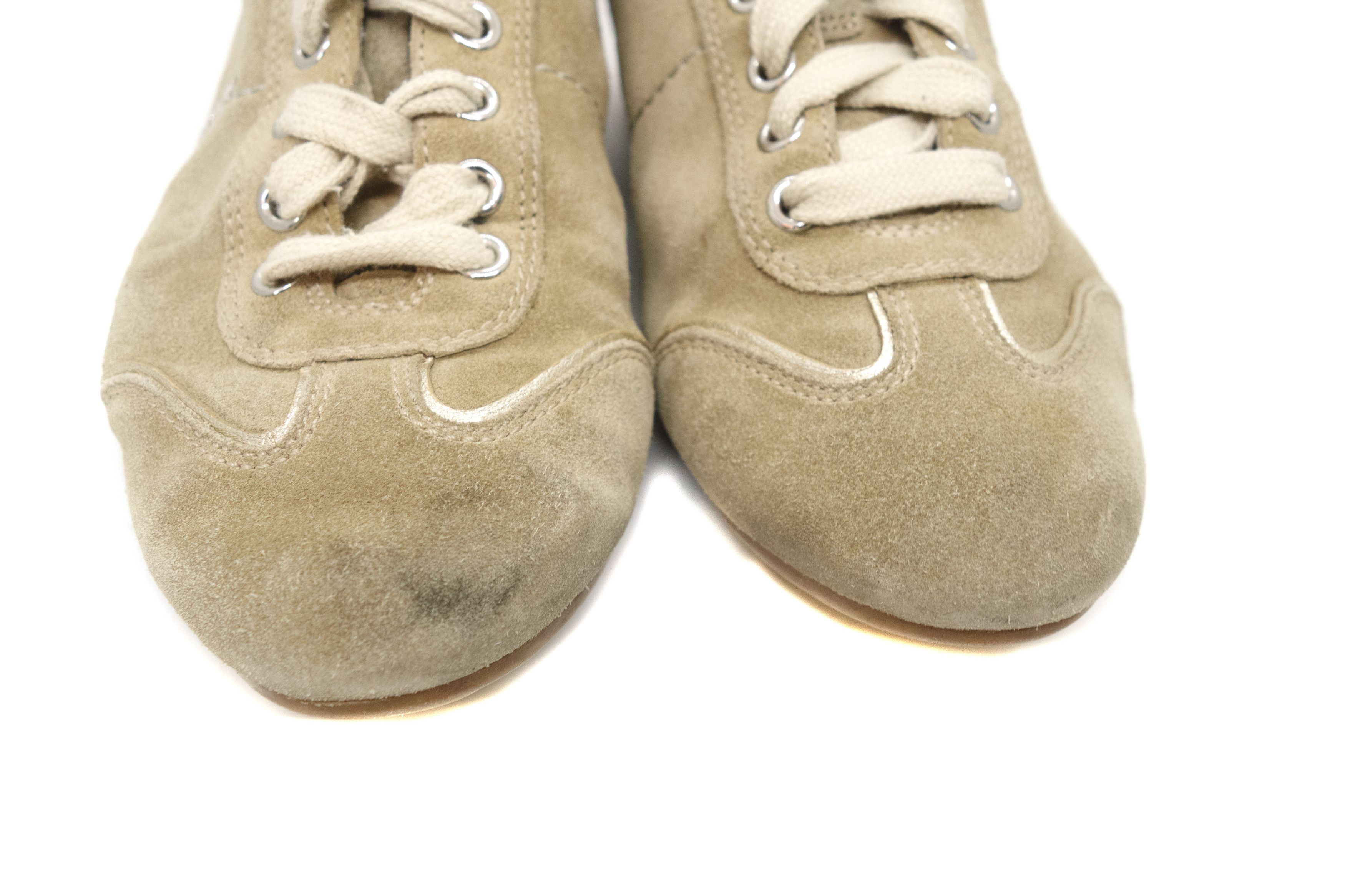 Prada Y2K Suede Metal Logo Low-Top Sneakers Vintage Size US 5 / IT 35 - 7 Thumbnail