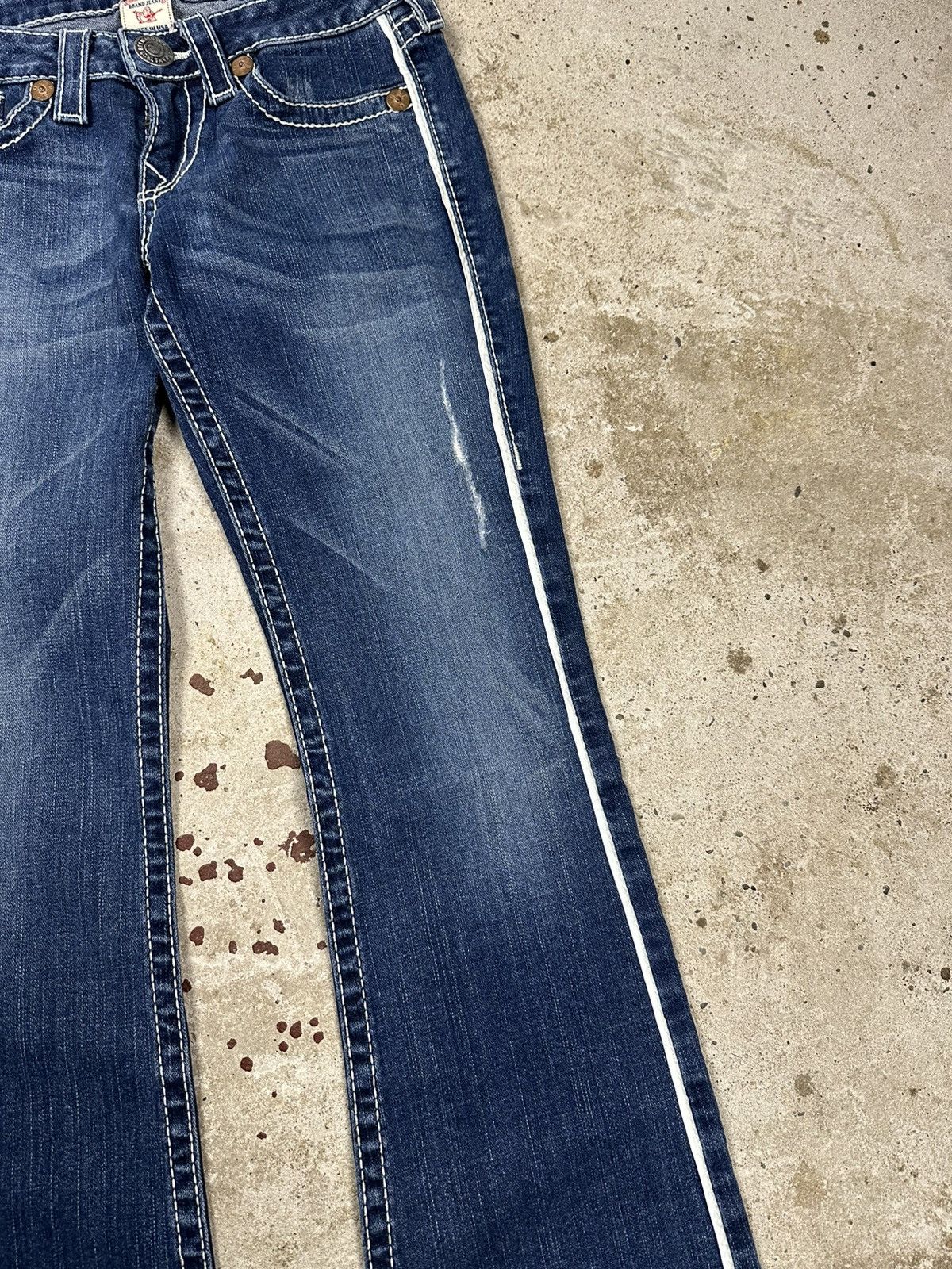 True Religion × Vintage Vintage Y2K True Religion Bobby Big T Flare Denim Pants Jean Size US 27 - 6 Thumbnail