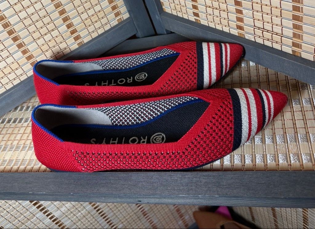 Rothy's Women's Rothy's The Point II in Red with White Striped Size US 6.5 / IT 36.5 - 1 Thumbnail