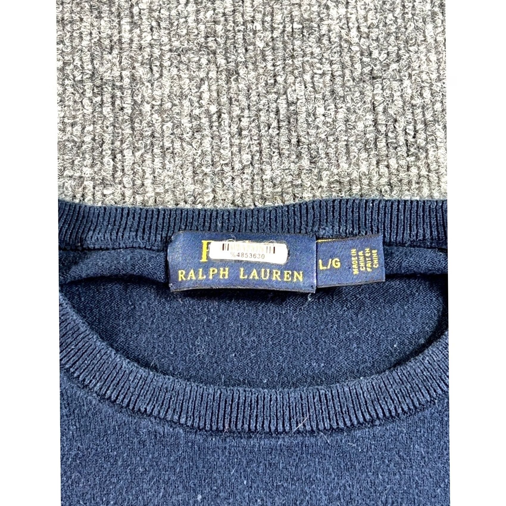 Ralph Lauren Ralph Lauren Sweater Mens Large Navy Blue Cotton Cashmere Crewneck Long Sleeve Size US L / EU 52-54 / 3 - 5 Thumbnail
