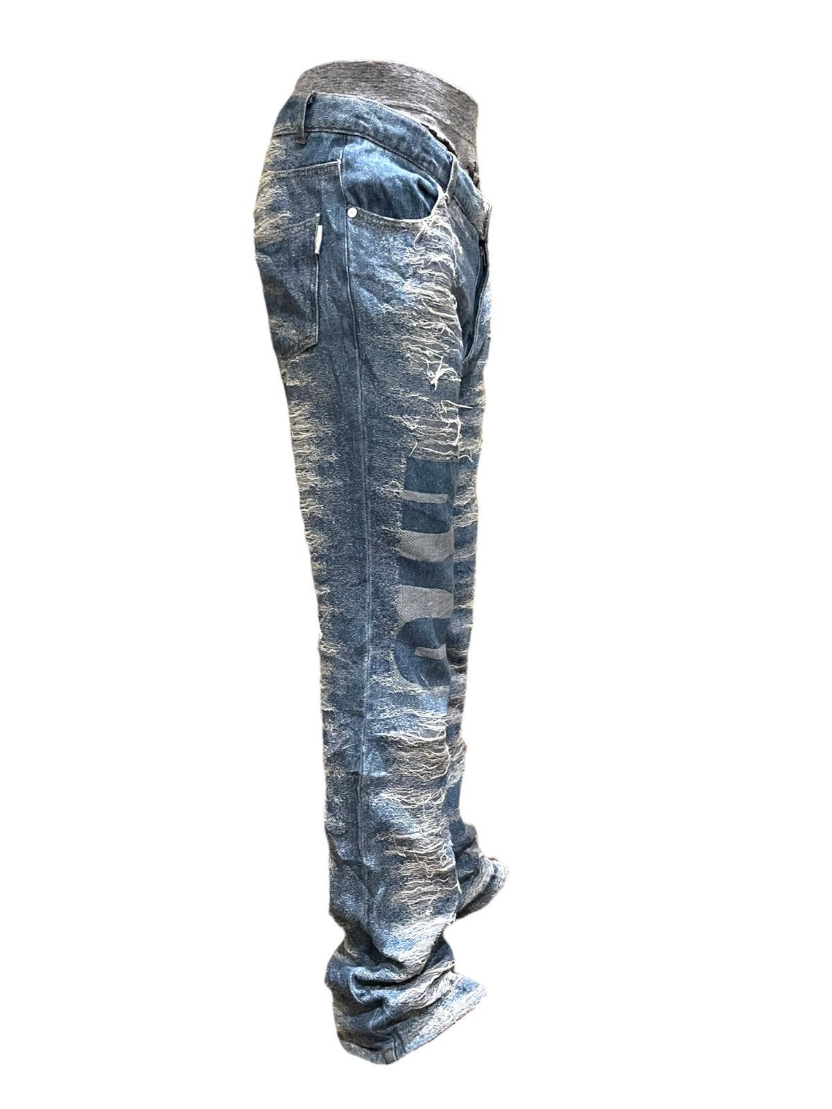 If Six Was Nine × Japanese Brand × Le Grande Bleu (L.G.B.) Japan Oceanus Waves Destroy Jeans Size US 31 - 19 Thumbnail