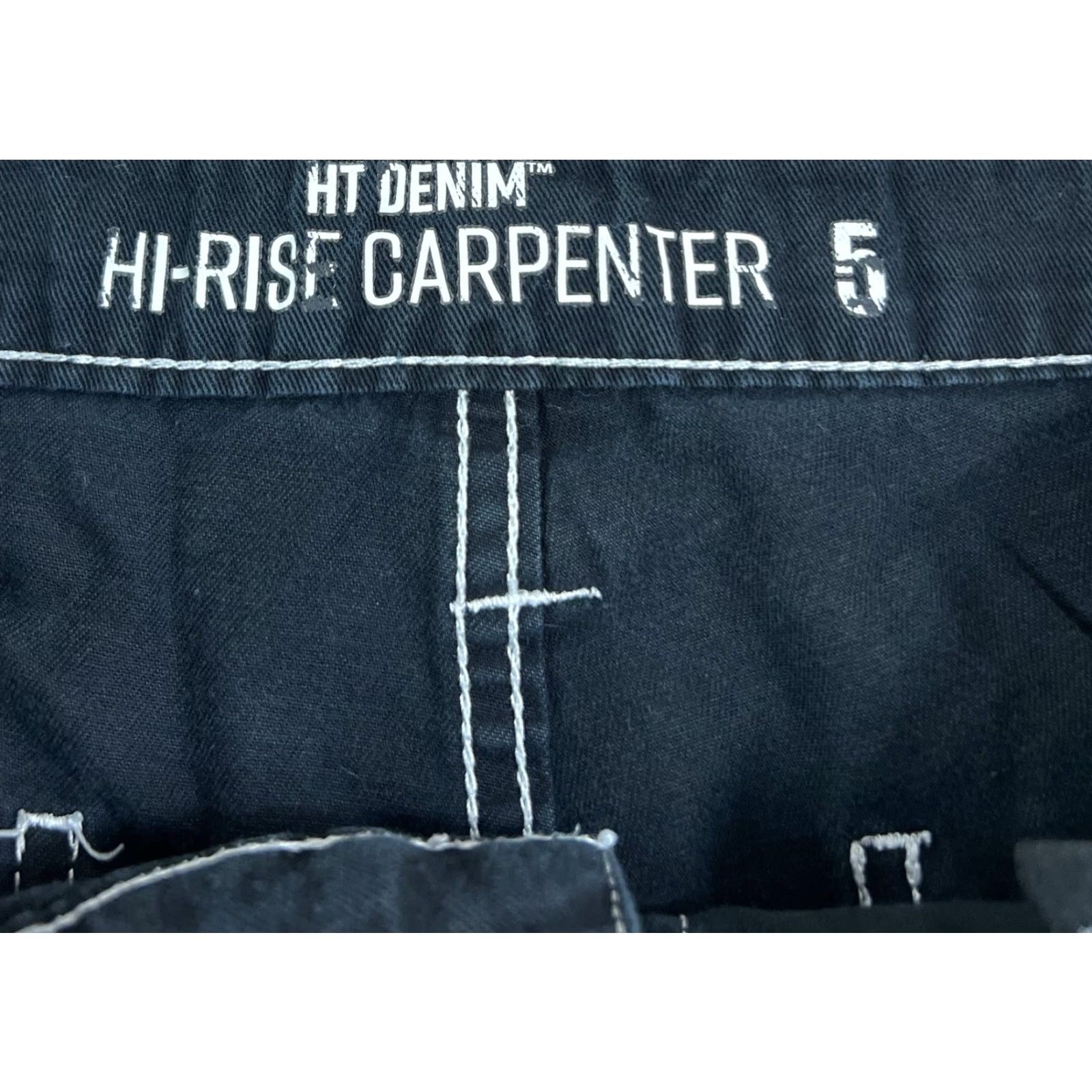 Hot Topic VINTAGE Hot Topic Jeans Women Wide-Leg Denim Black 30 in waist Size 5 Juniors Adult Women-? (Wait) Size 27" / US 4 / IT 40 - 6 Thumbnail