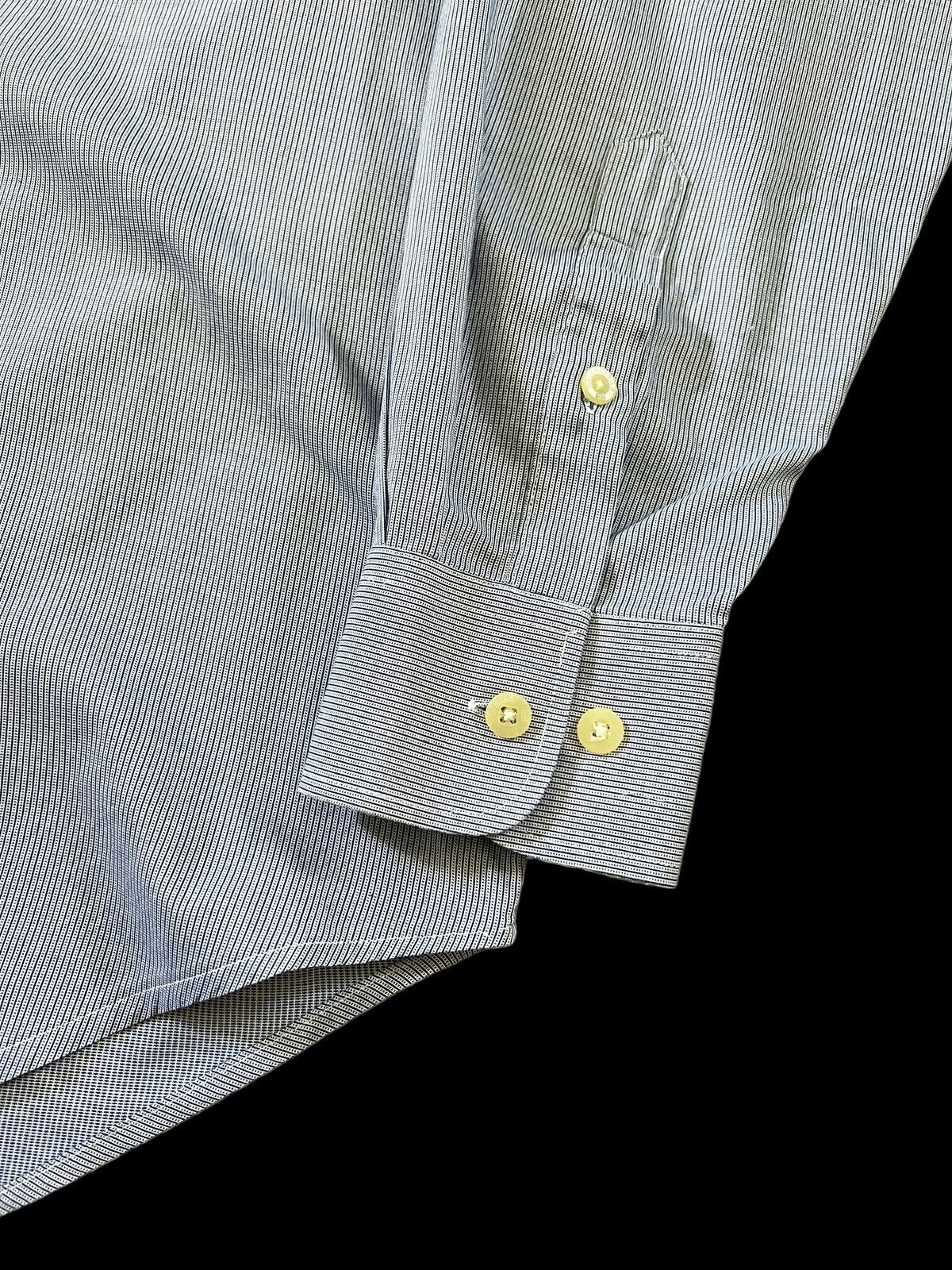 Balenciaga × Vintage Vintage Balenciaga Classic Logo Blue Stripes Button Up Shirt Size US L / EU 52-54 / 3 - 4 Thumbnail