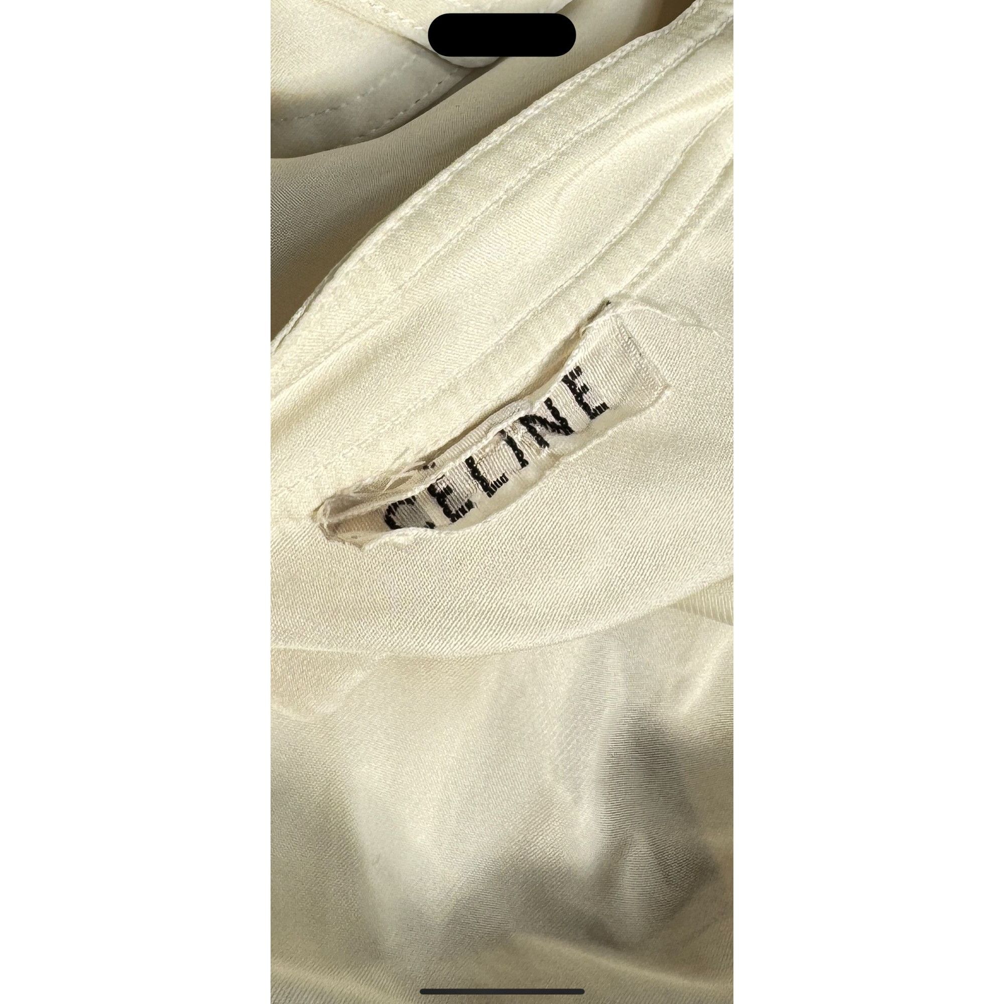 Celine SS 2010 Off-White Silk Panel Shirt Size XS / US 0-2 / IT 36-38 - 8 Thumbnail