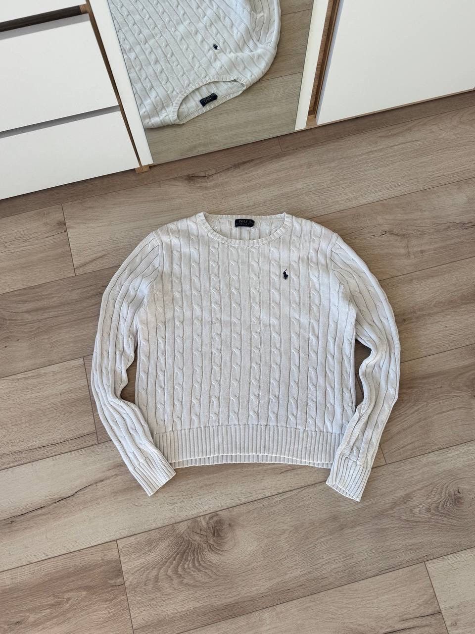 Polo Ralph Lauren Ralph Lauren Women Cable Knit Sweater Size L White Size L / US 10 / IT 46 - 1 Thumbnail
