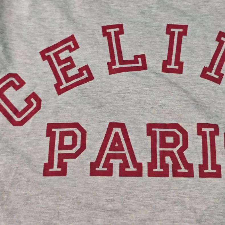 Celine Gray large logo short sleeve T-shirt Size L / US 10 / IT 46 - 8 Thumbnail