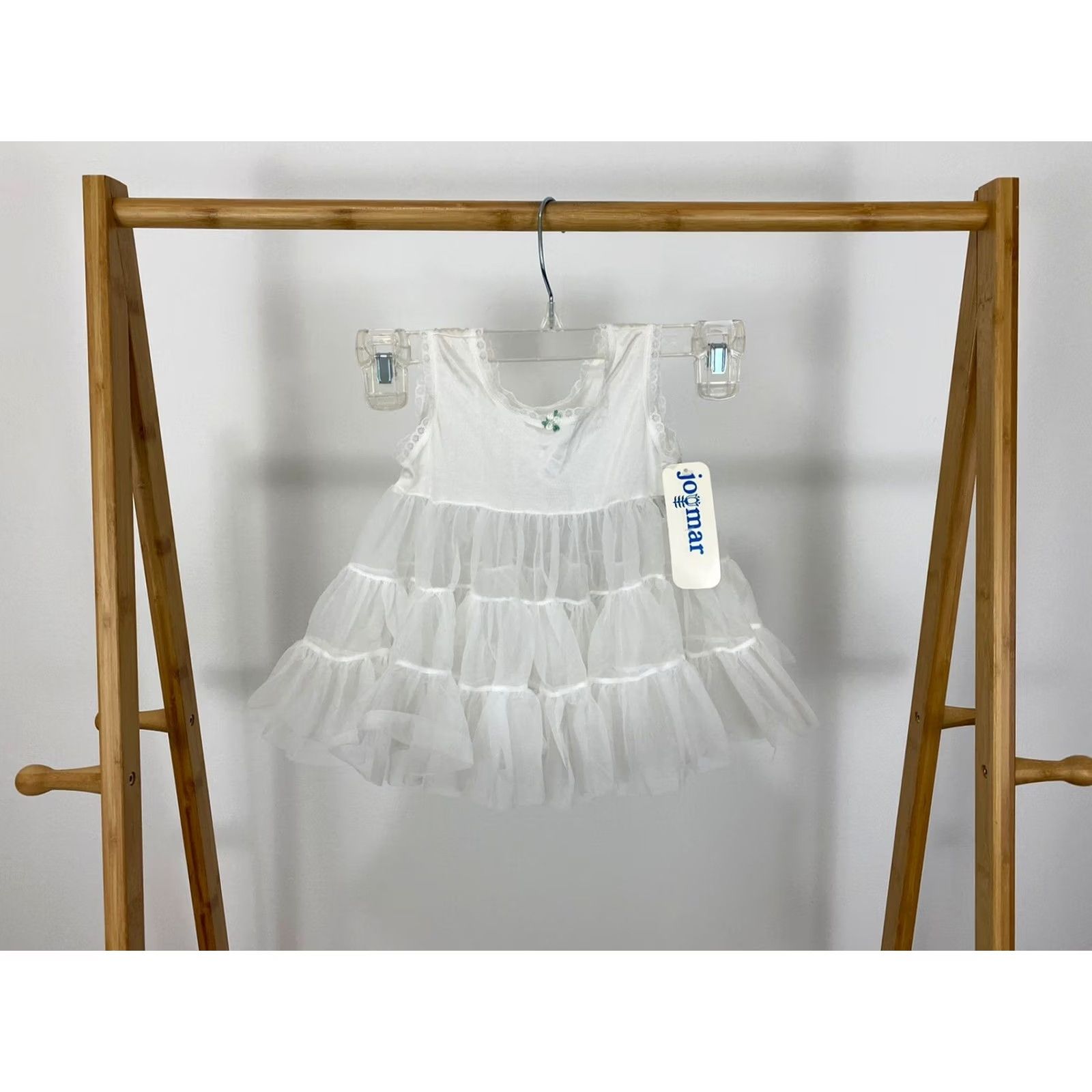 Vintage NWT VTG Sheer Full Circle Slip Dress Lace Ruffles Pageant Party 18 Months USA Size ONE SIZE - 3 Thumbnail