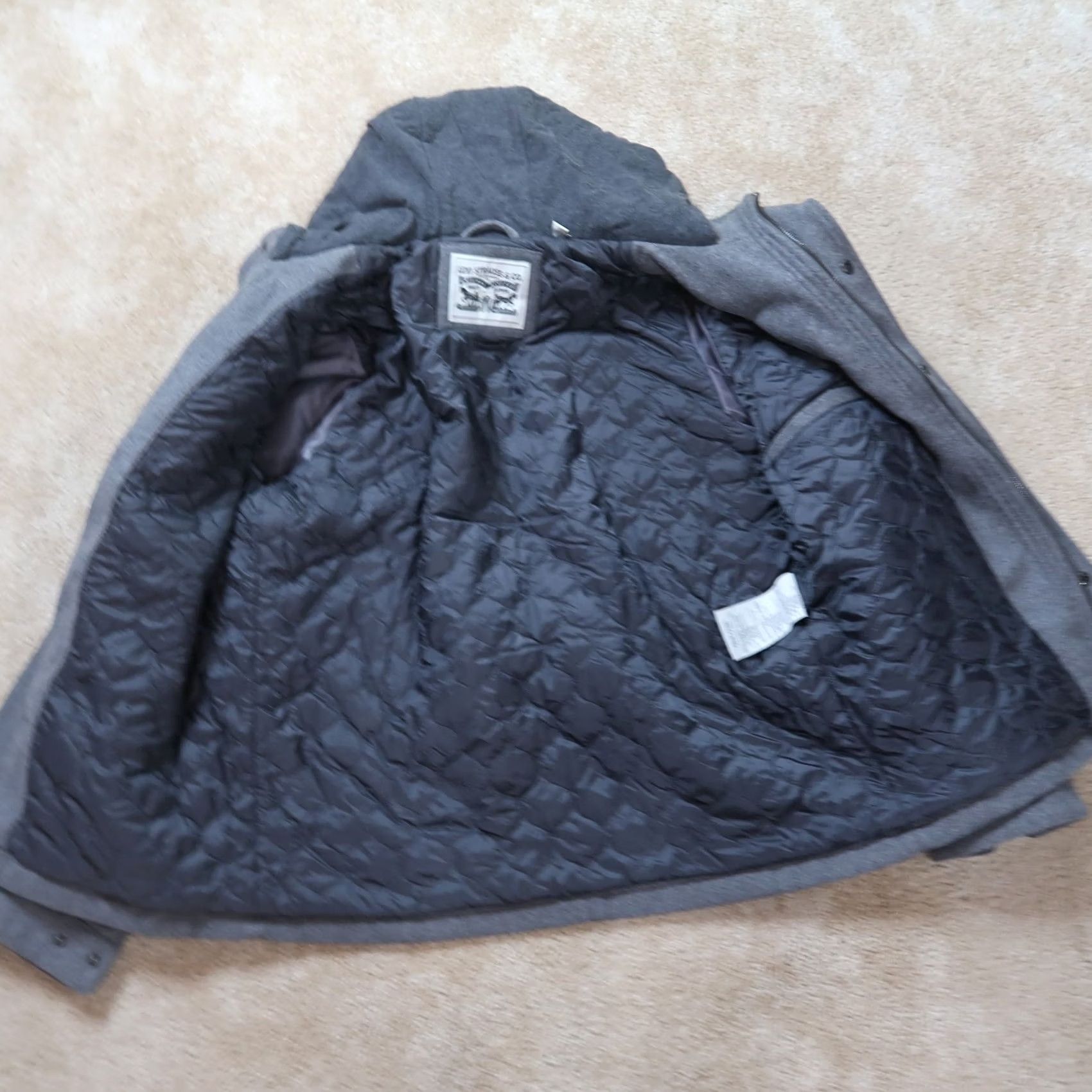 Levi's VINTAGE Levi's Full Zip pea coat Men's Large Gray hooded Jacket insualted Size US L / EU 52-54 / 3 - 2 Thumbnail