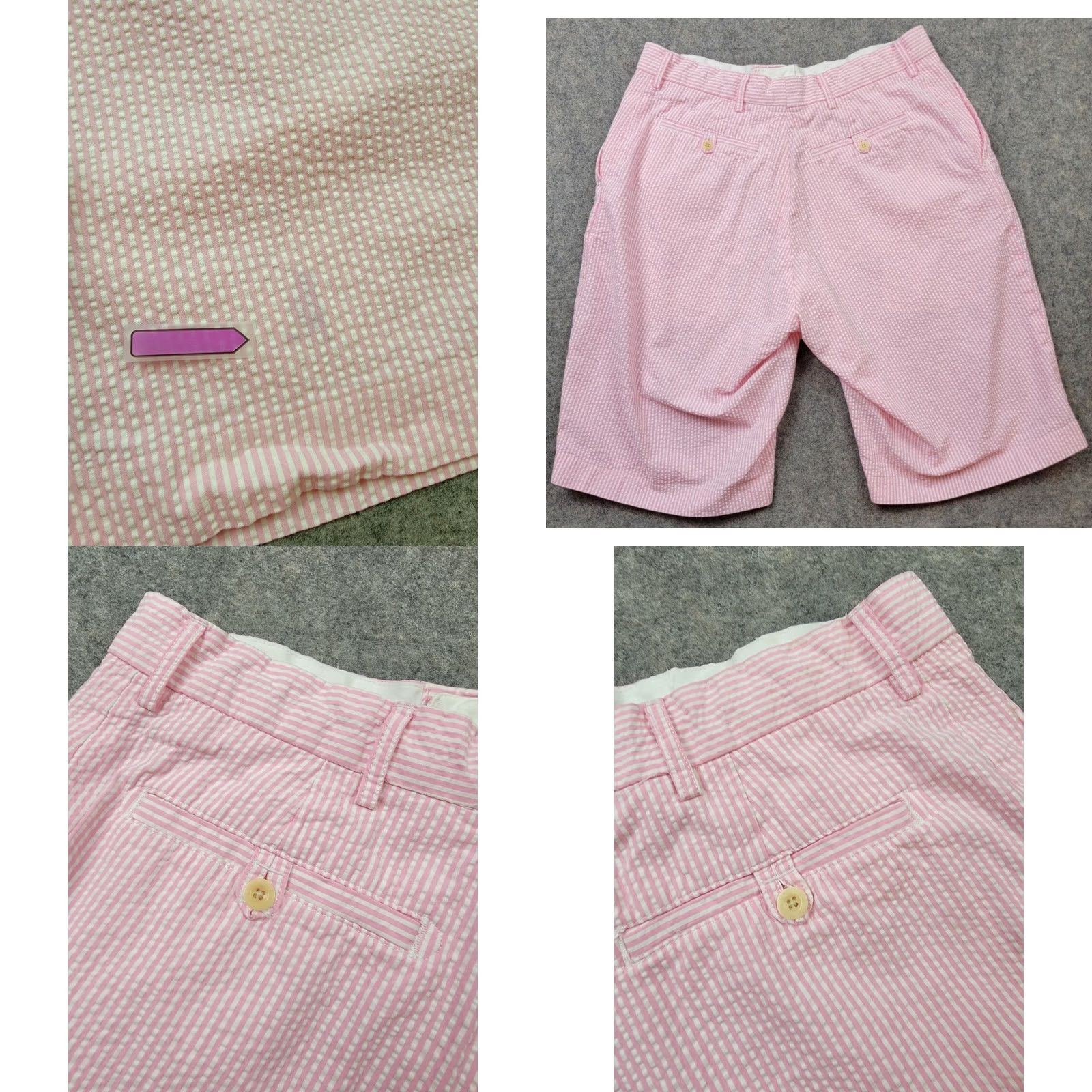 Polo Ralph Lauren Polo Ralph Lauren Seersucker Shorts Mens 36 Pink White Stripe Slash Pockets Bermuda Beach Nautical 90s? Size US M / EU 48-50 / 2 - 9 Thumbnail