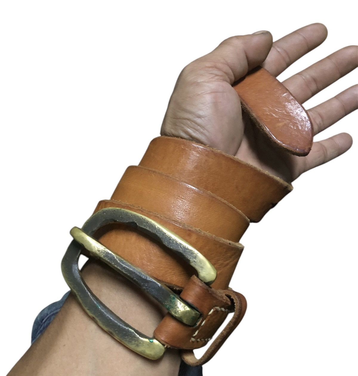 Kapital × Kapital Kountry Kapital Leather Belt Solid Brass Buckle Belt Size ONE SIZE - 8 Thumbnail