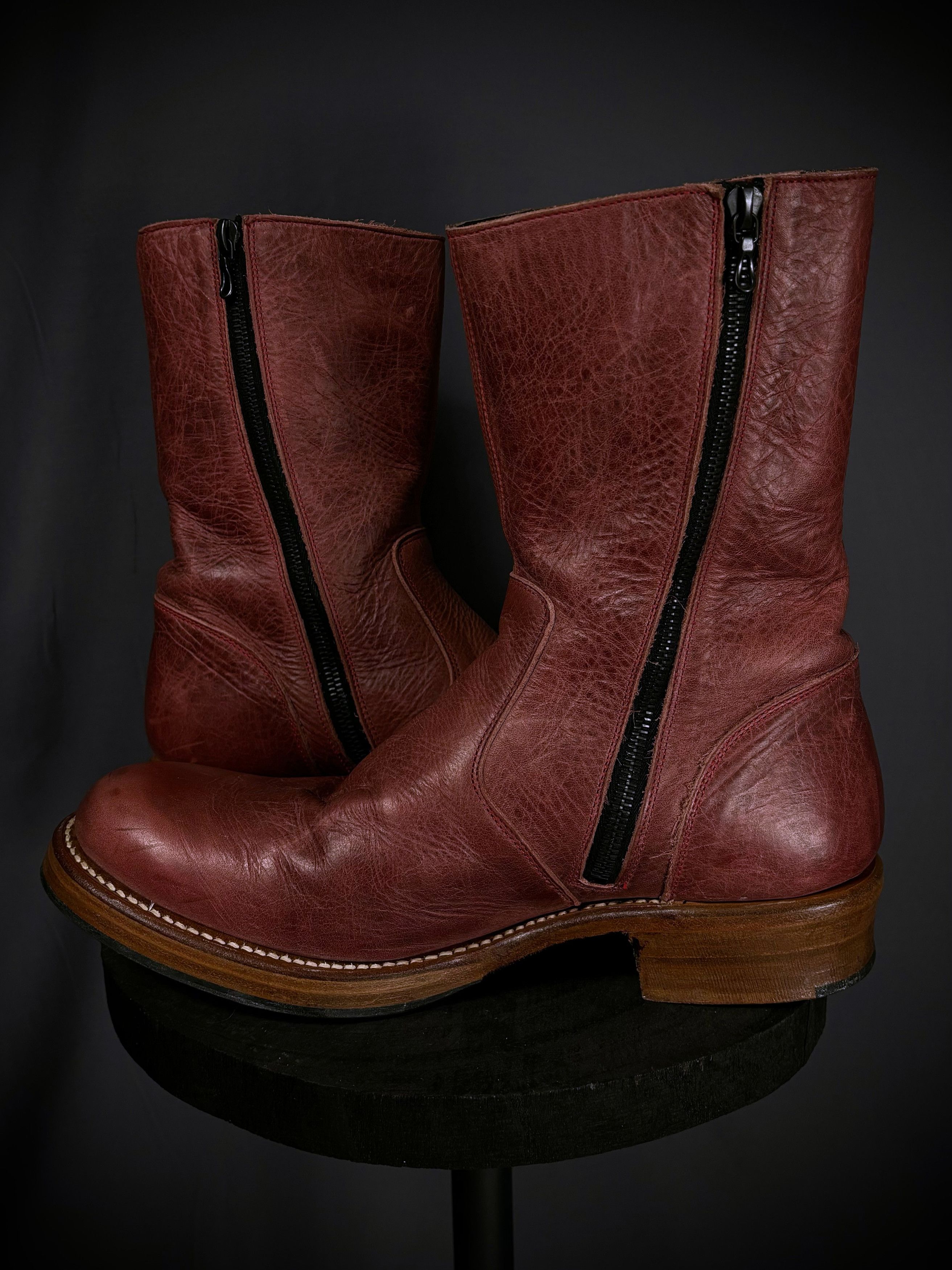 Japanese Brand Thee Old Circus Bullet Leather Side Zip Boots Size US 8.5 / EU 41-42 - 6 Thumbnail