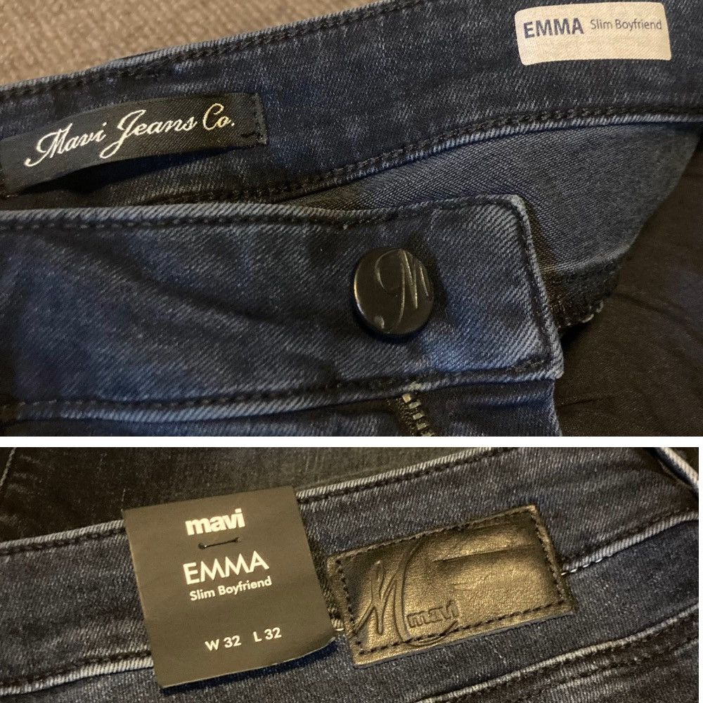 Mavi NEW Mavi Emma Boyfriend Jeans 32 Ink Used Tribeca 2010s Size 33" - 15 Thumbnail