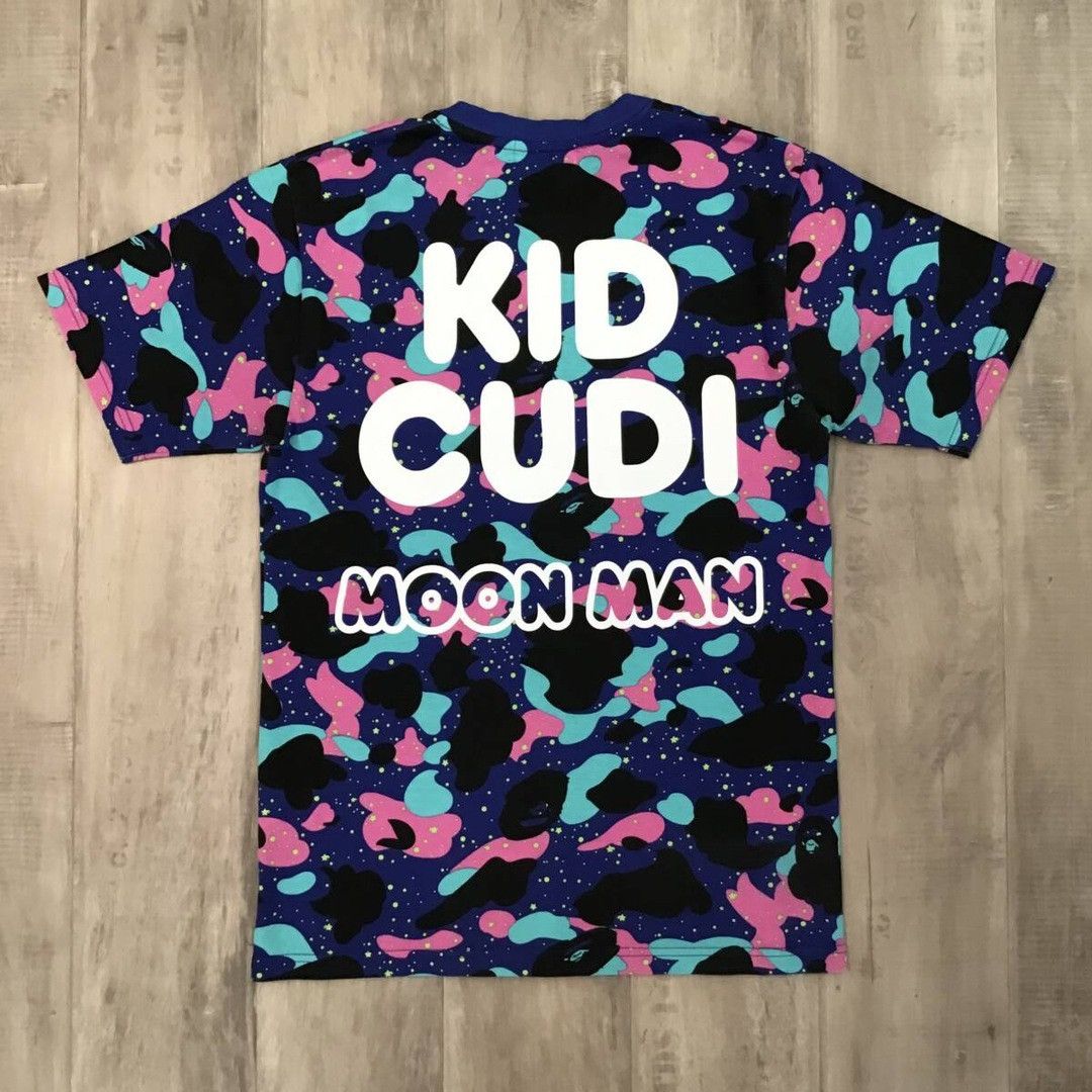 Bape × Kid Cudi BAPE × KID CUDI MOON MAN multi camo T-shirt a bathing ape Size US M / EU 48-50 / 2 - 3 Thumbnail