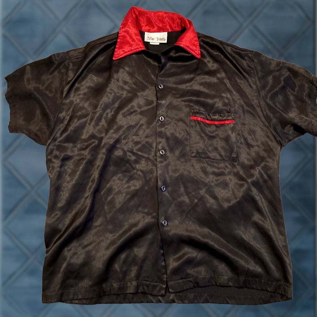 Vintage VINTAGE De Ville Satin Bowling Shirt L Rockabilly USA MADE RARE BIG DADDY Size US L / EU 52-54 / 3 - 1 Thumbnail