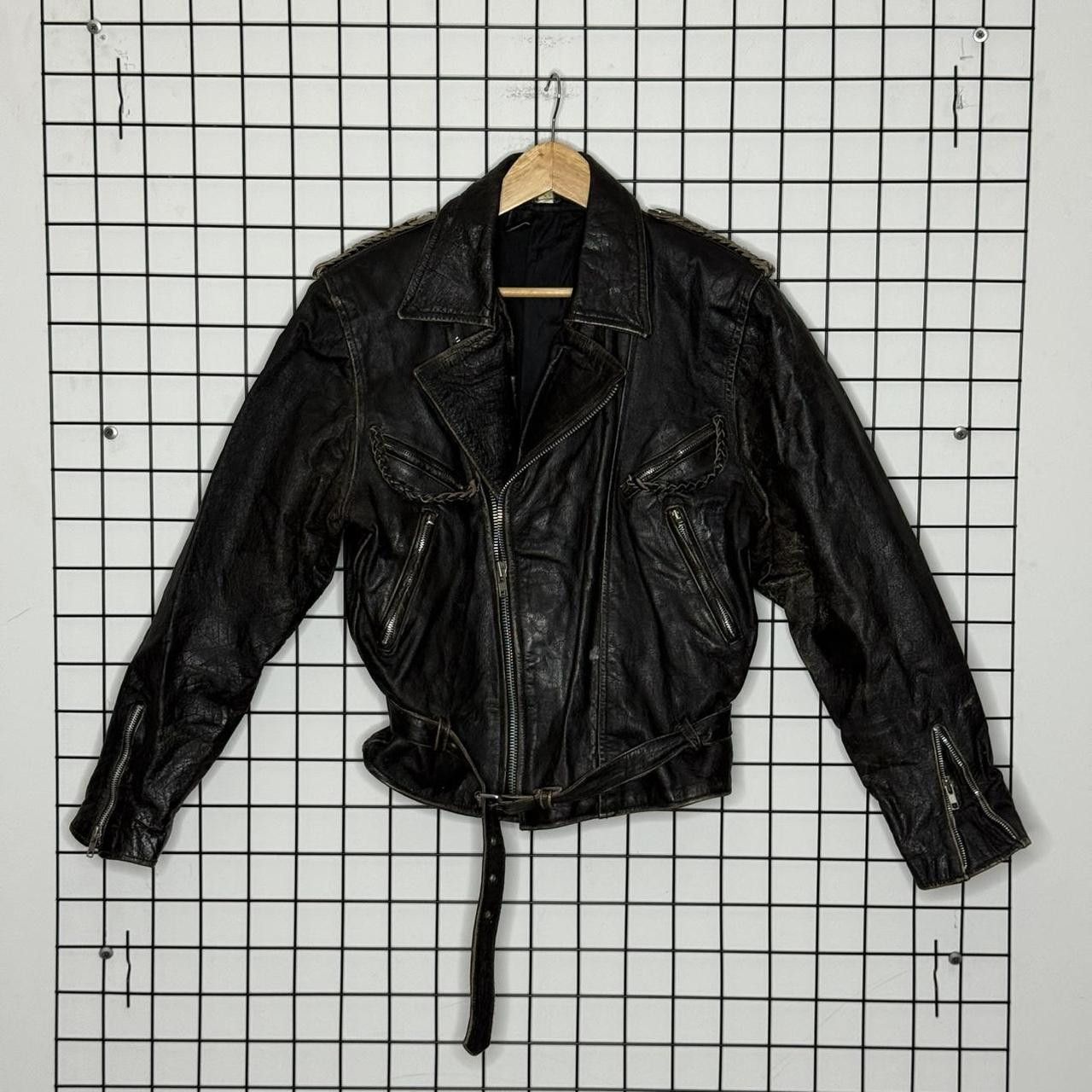 Vintage Vintage Biker Jacket Black Real Leather Faded Size US M / EU 48-50 / 2 - 1 Thumbnail