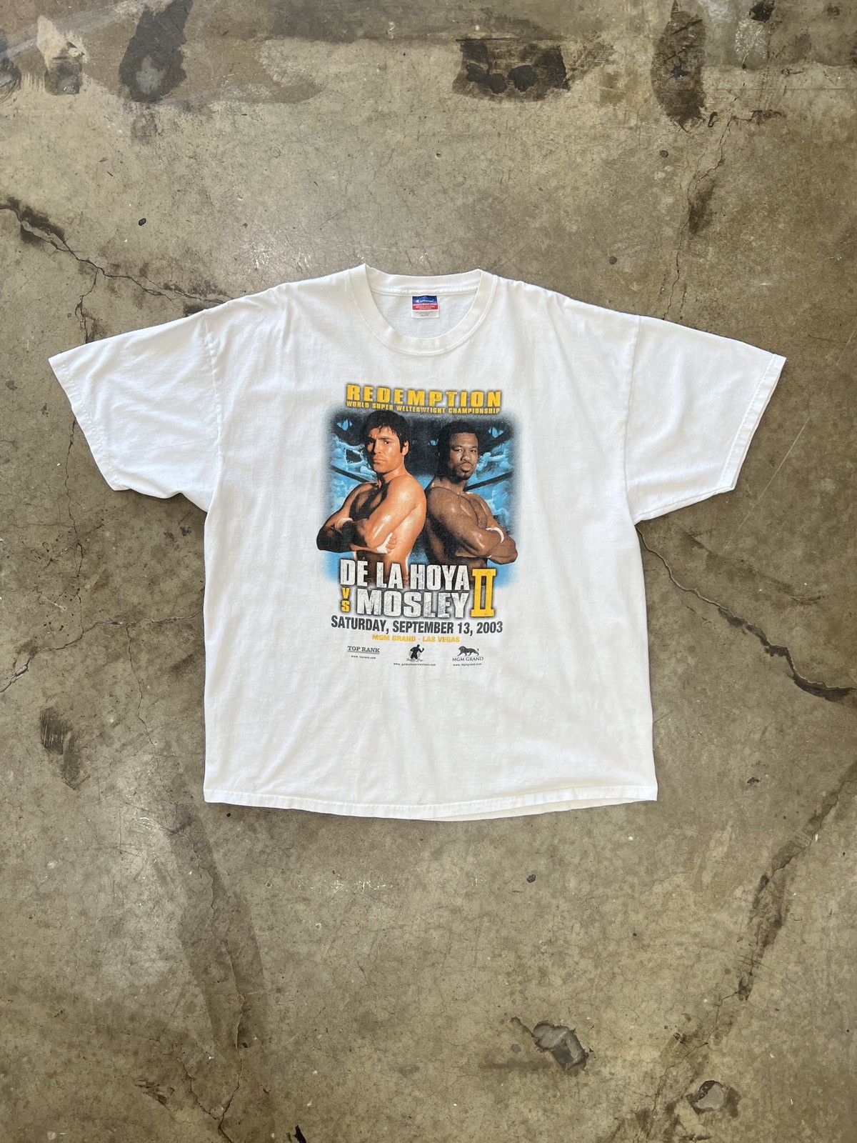 Vintage Vintage 2003 De La Hoya v Mosley Redemption Boxing Tee XXL Size US XXL / EU 58 / 5 - 2 Thumbnail