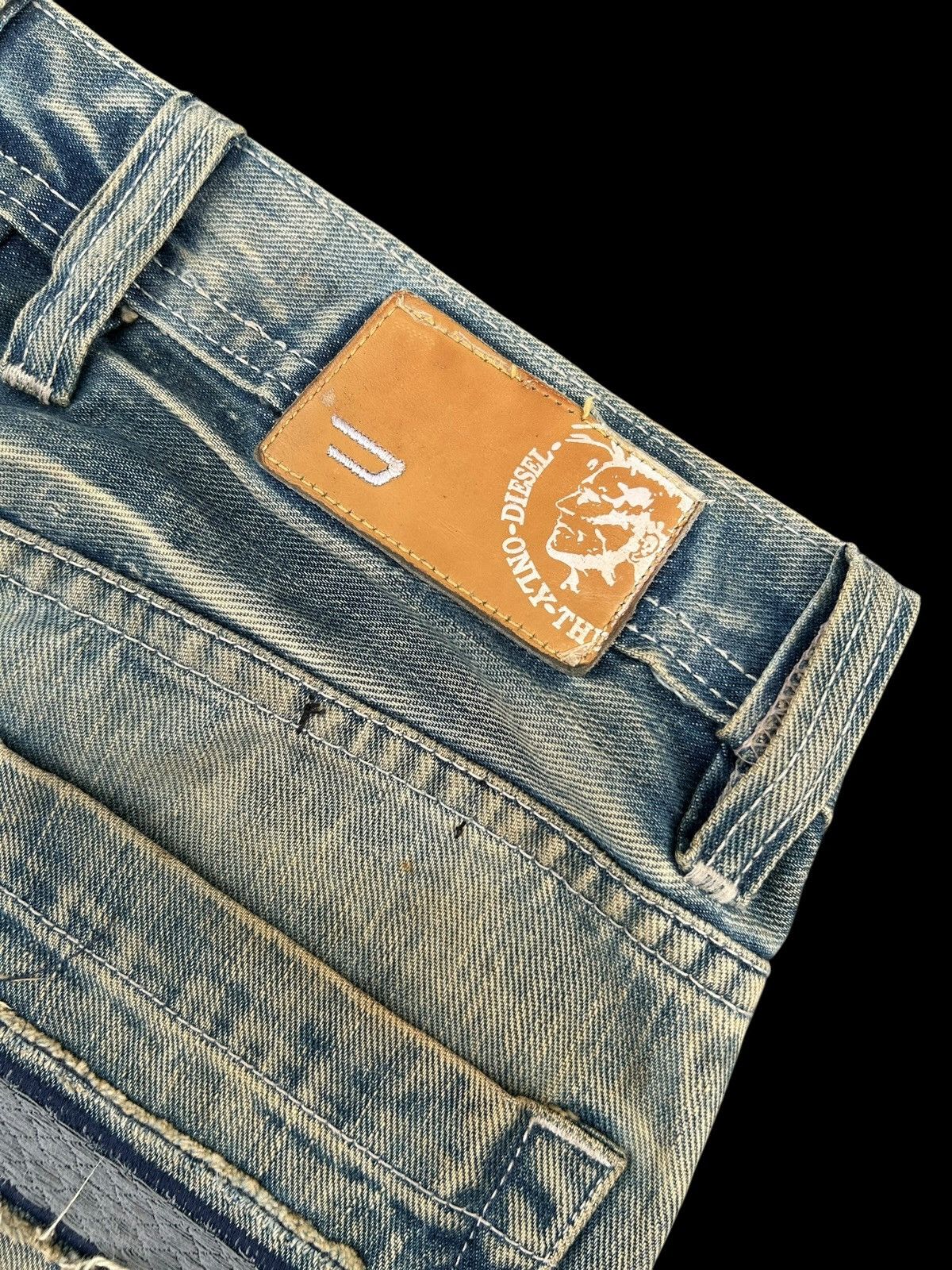 Kapital Vintage Diesel Big Logo Distressed Dirty Denim jeans Size US 32 / EU 48 - 4 Thumbnail
