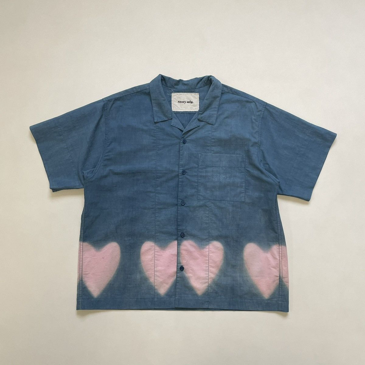 Story Mfg. ‘Heart Clamp’ Blue/Pink Tie Dye Shirt Size US M / EU 48-50 / 2 - 13 Thumbnail