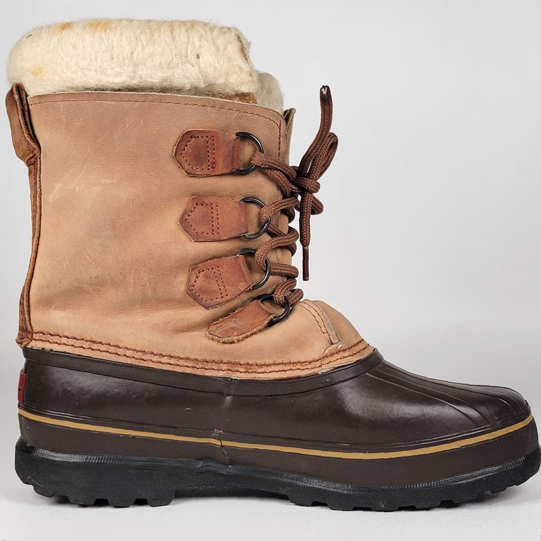 SOREL Sorel Caribou Boots Womens 6 Leather Waterproof Insulated Rubber Winter Brown/Tan Canada Size US 10 / IT 40 - 5 Thumbnail