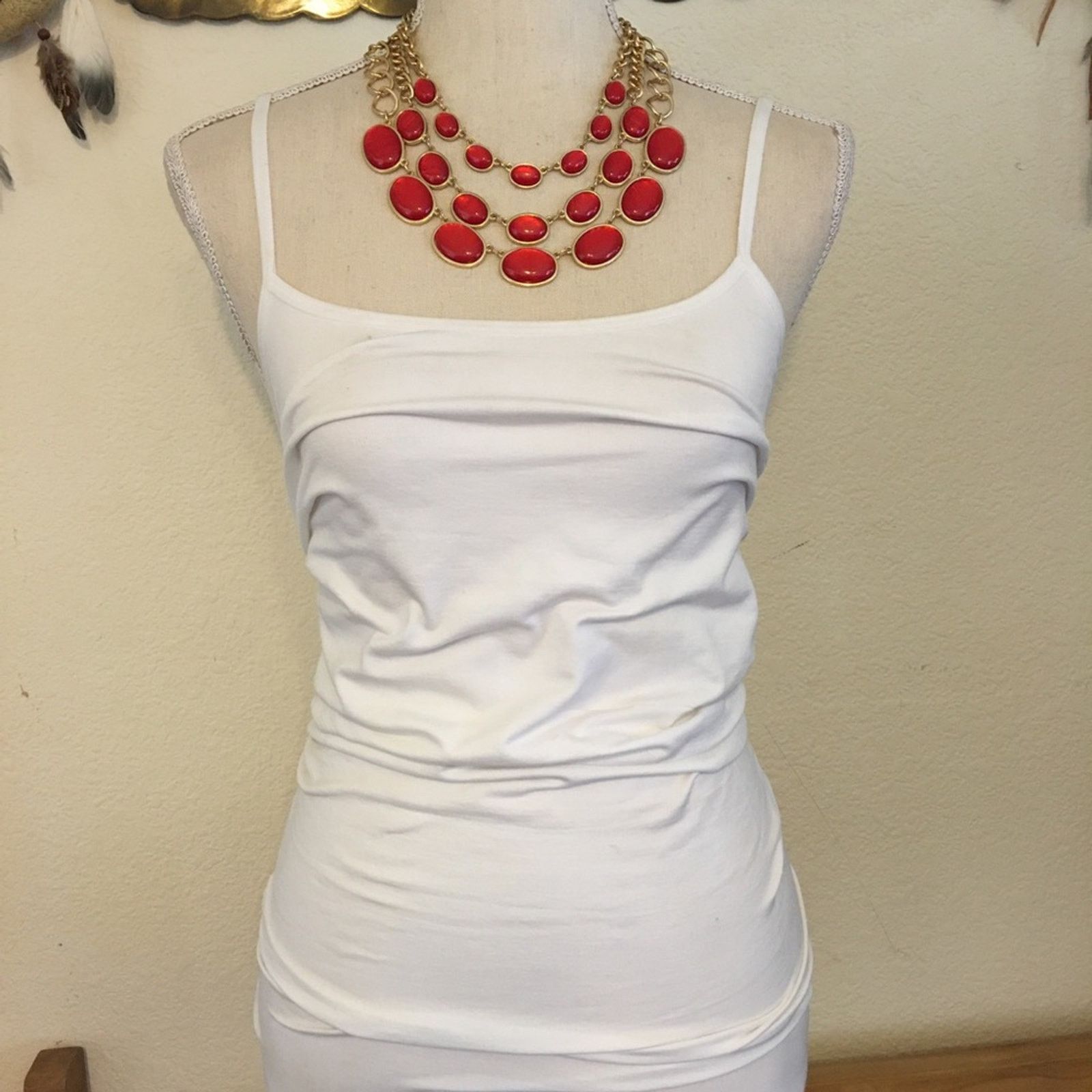 Jewelry Candy apple red cabochon tiered necklace Size ONE SIZE - 4 Thumbnail