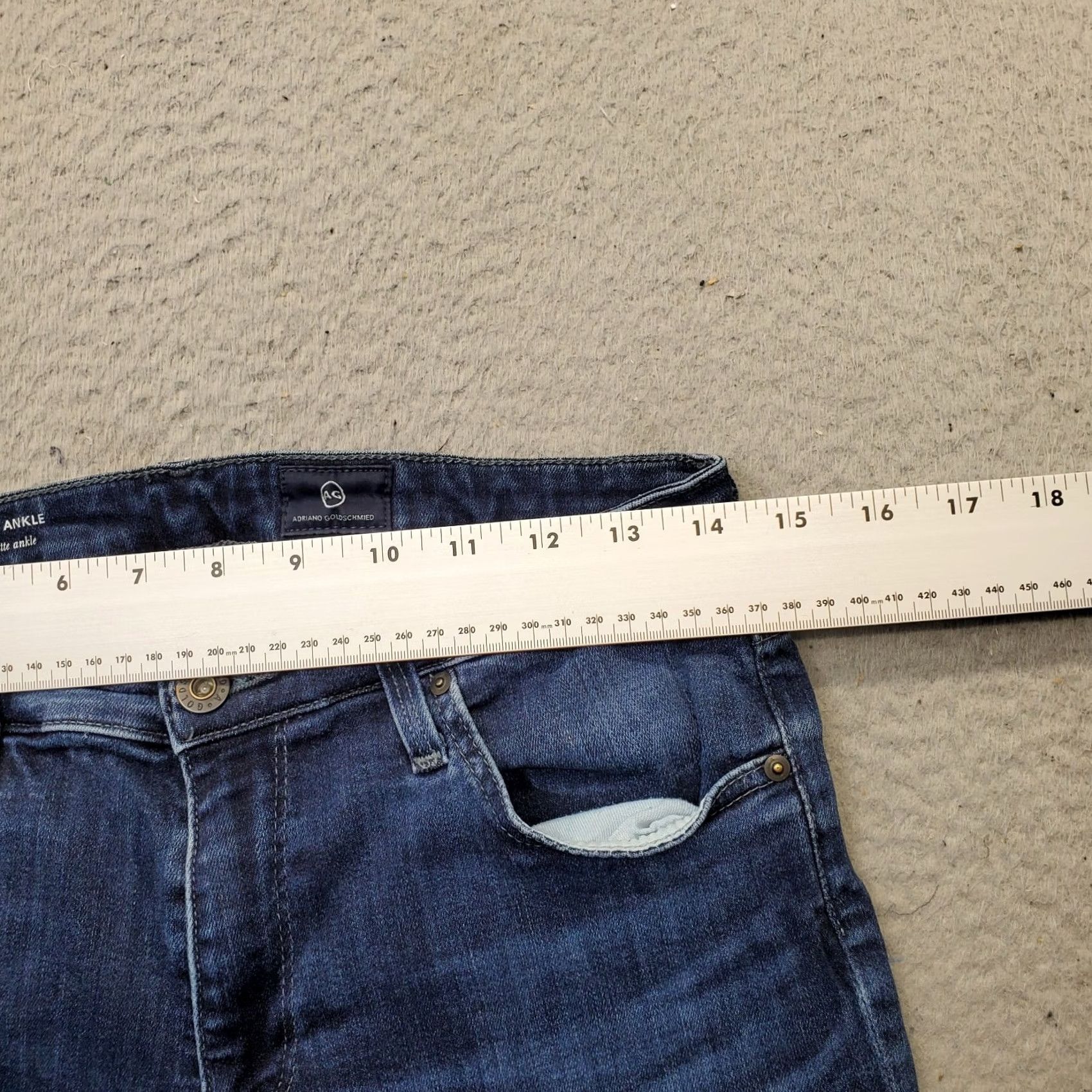 Denime AG Adriano Goldschmied Prima Cigarette Ankle Jeans Womens 30R Blue Denim Stretch Denim Jeans Women 30 Size 30" / US 8 / IT 44 - 6 Thumbnail