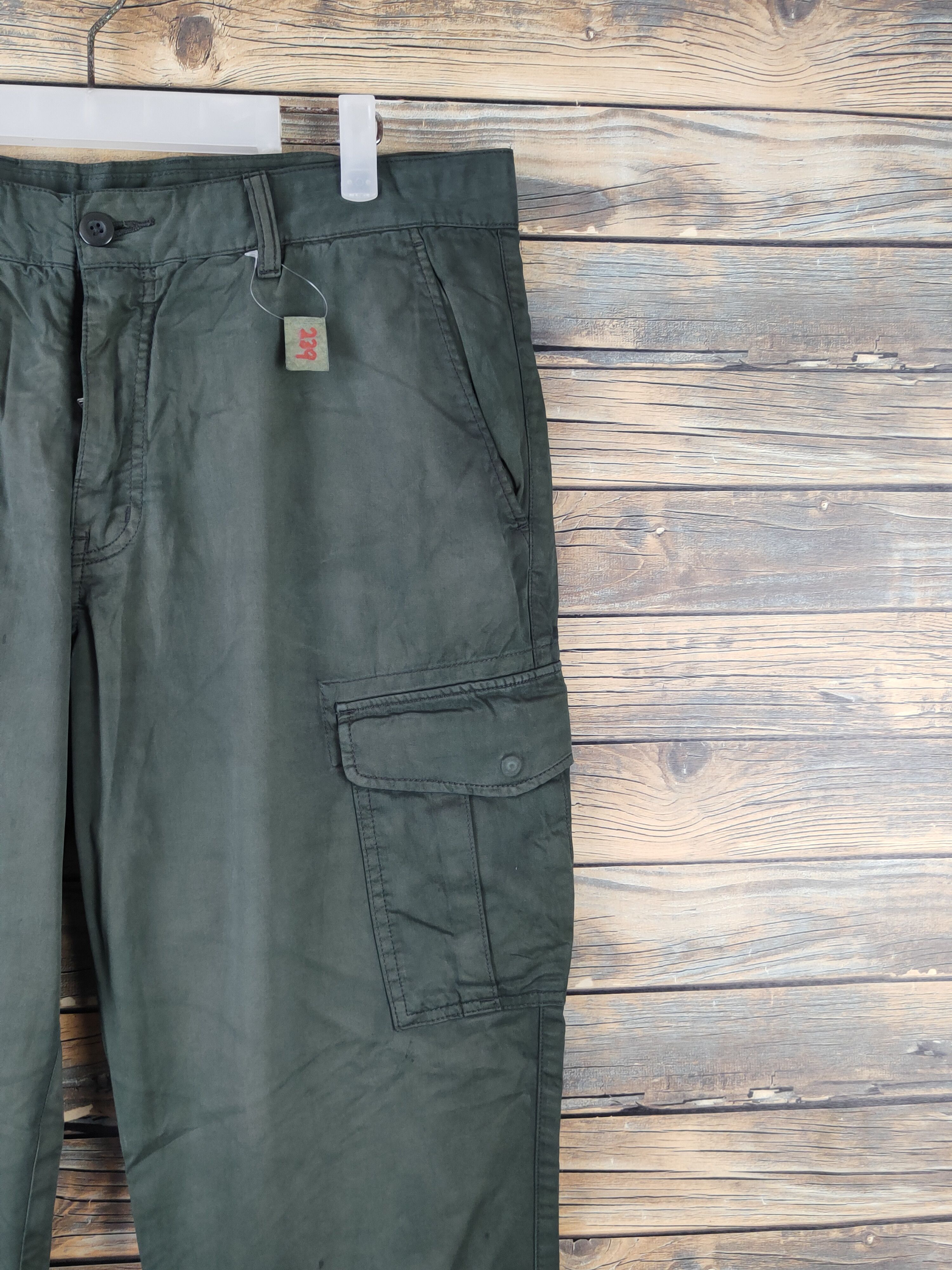 Japanese Brand DLL Uniqlo Green Multipocket Tactical Cargo Pants #239 Size US 35 - 5 Thumbnail