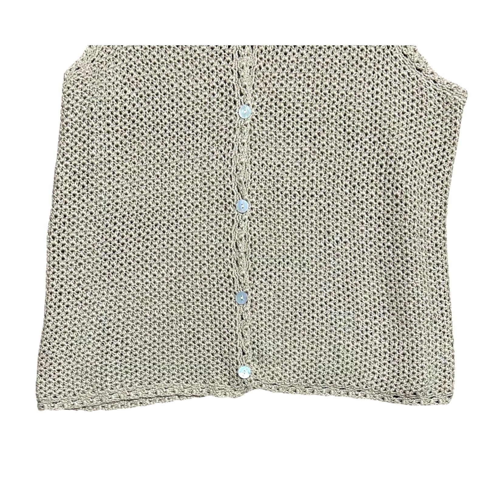 Vintage VINTAGE L.L. Bean Women's Crocheted Vest Brown Knit Open-Knit Bohemian Sz Large 90's Y2K Sleeveless Regular Womens Size L / US 10 / IT 46 - 4 Thumbnail