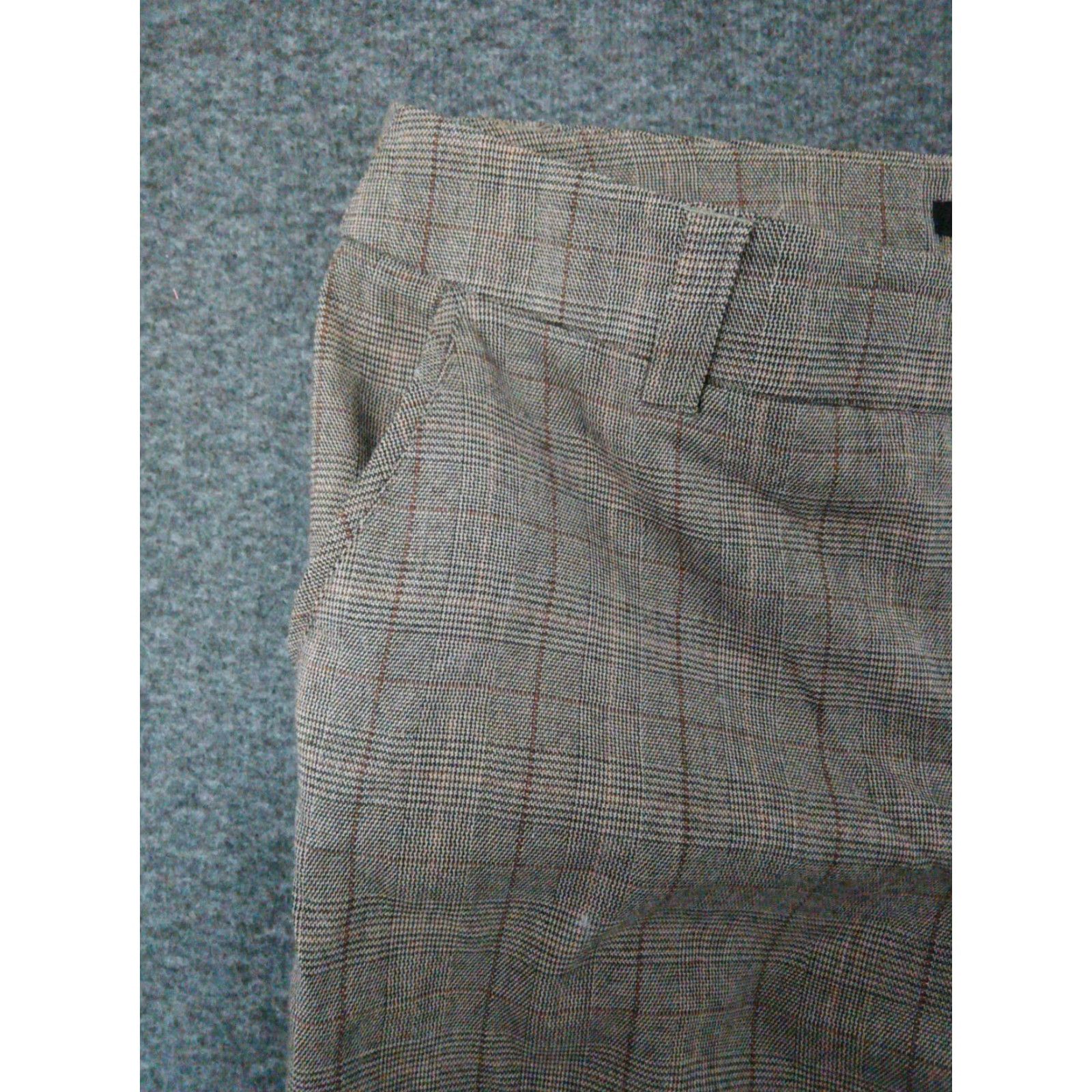 Vintage Dalia COLLECTION Women's Plaid Brown Design Dress Pants Size 10 Size 32" / US 10 / IT 46 - 6 Thumbnail
