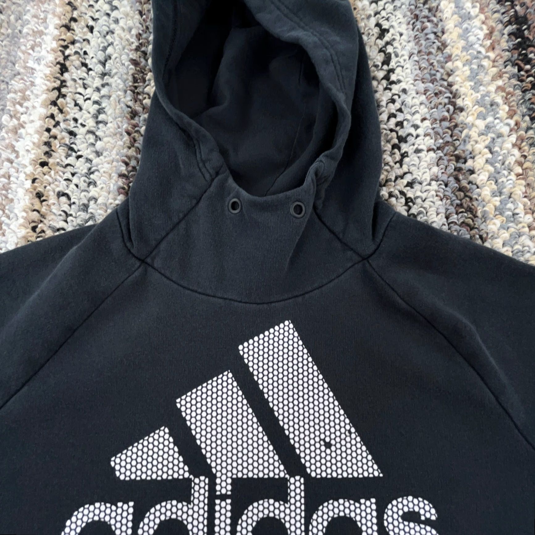 Adidas Adidas Hoodie Women Medium Black White Sweatshirt Faded Spell Out Ladies Size M / US 6-8 / IT 42-44 - 2 Thumbnail